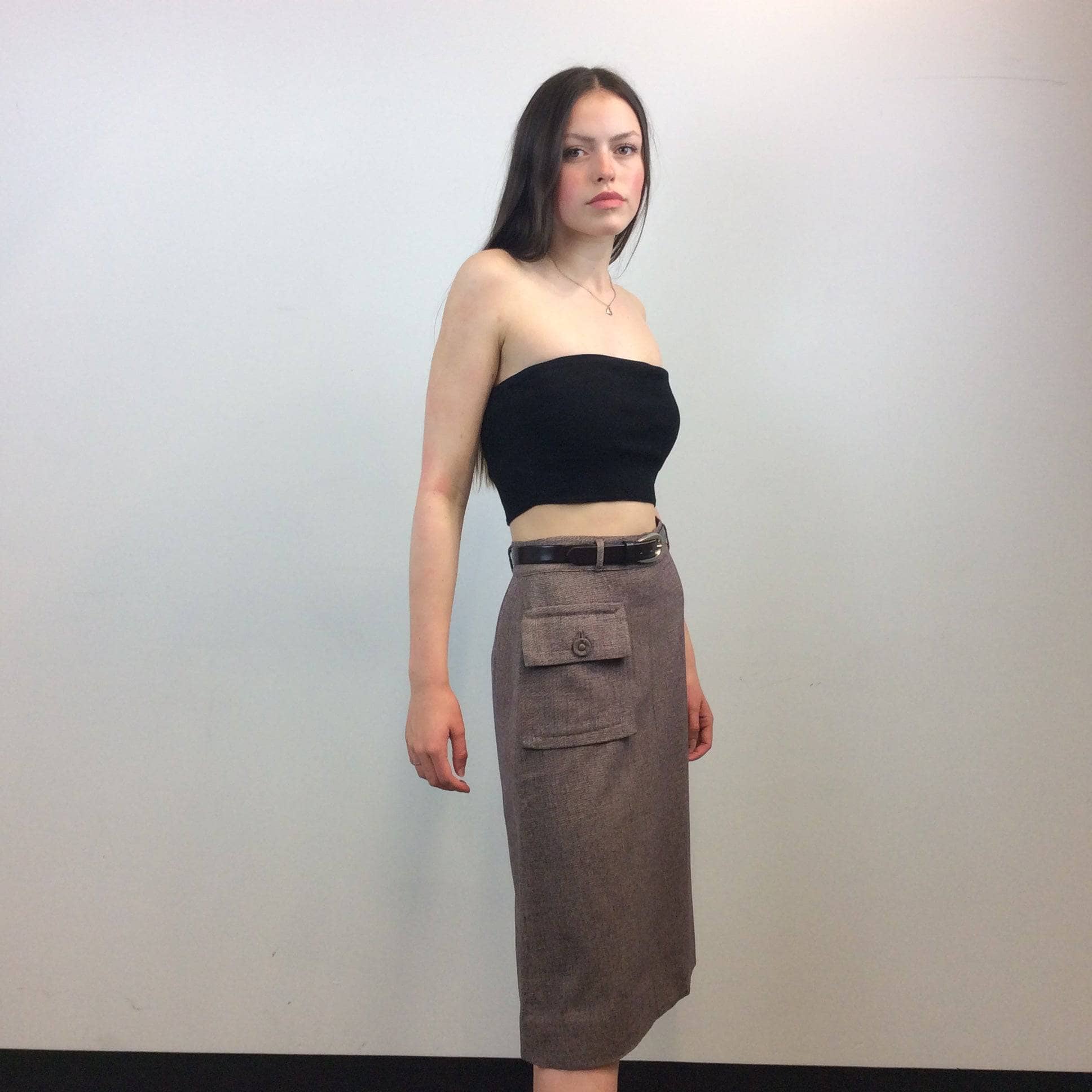 1940s A-line Midi Wool Skirt Small - Image 5