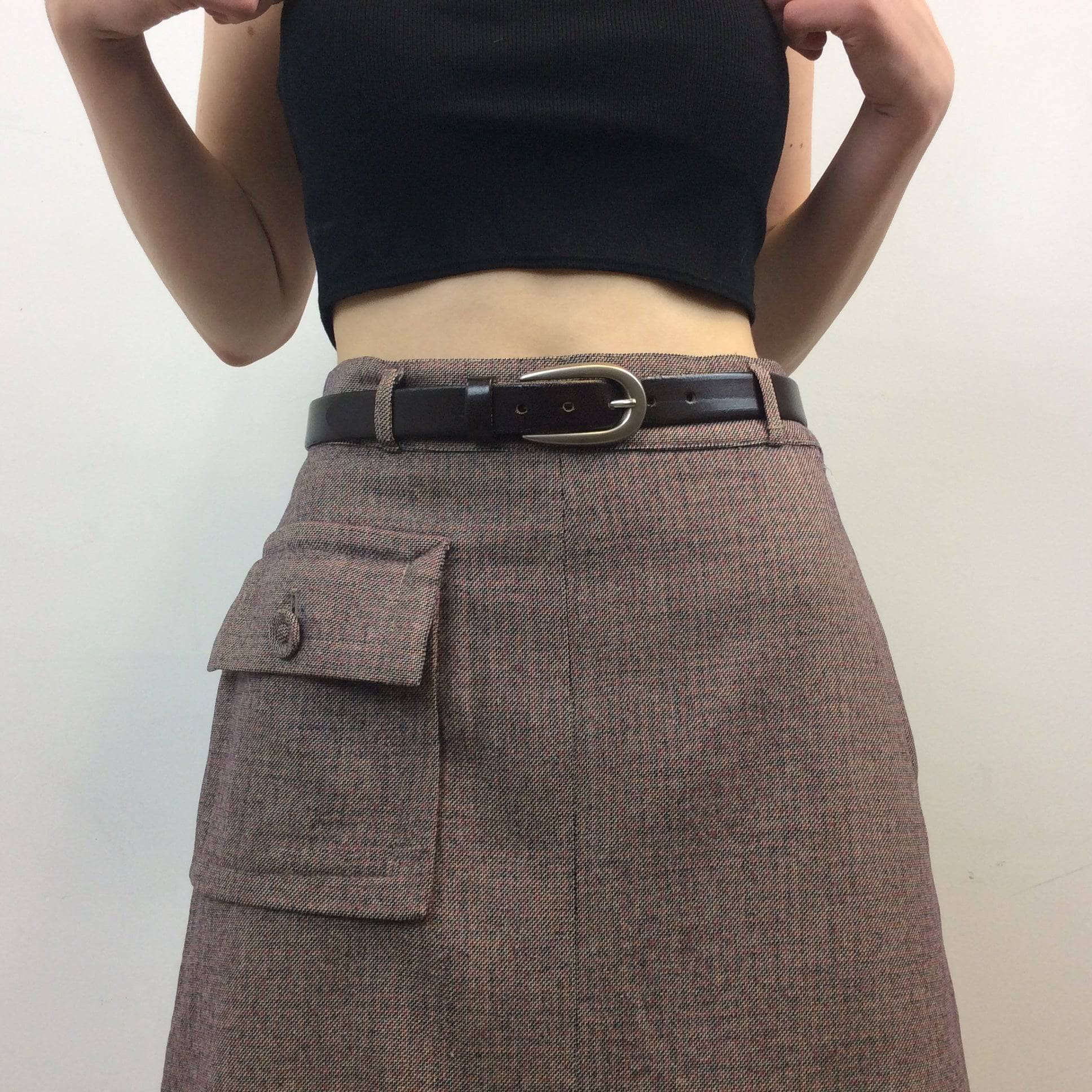 1940s A-line Midi Wool Skirt Small - Image 6