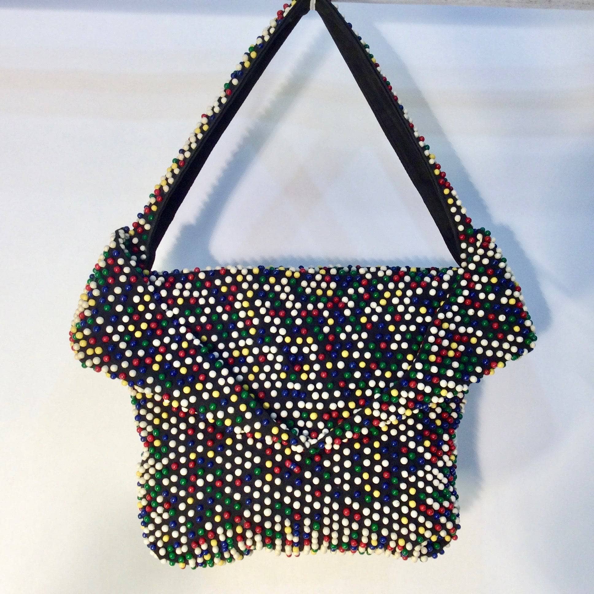 1950s-60s Multicolour Soft Shell Beaded Handbag