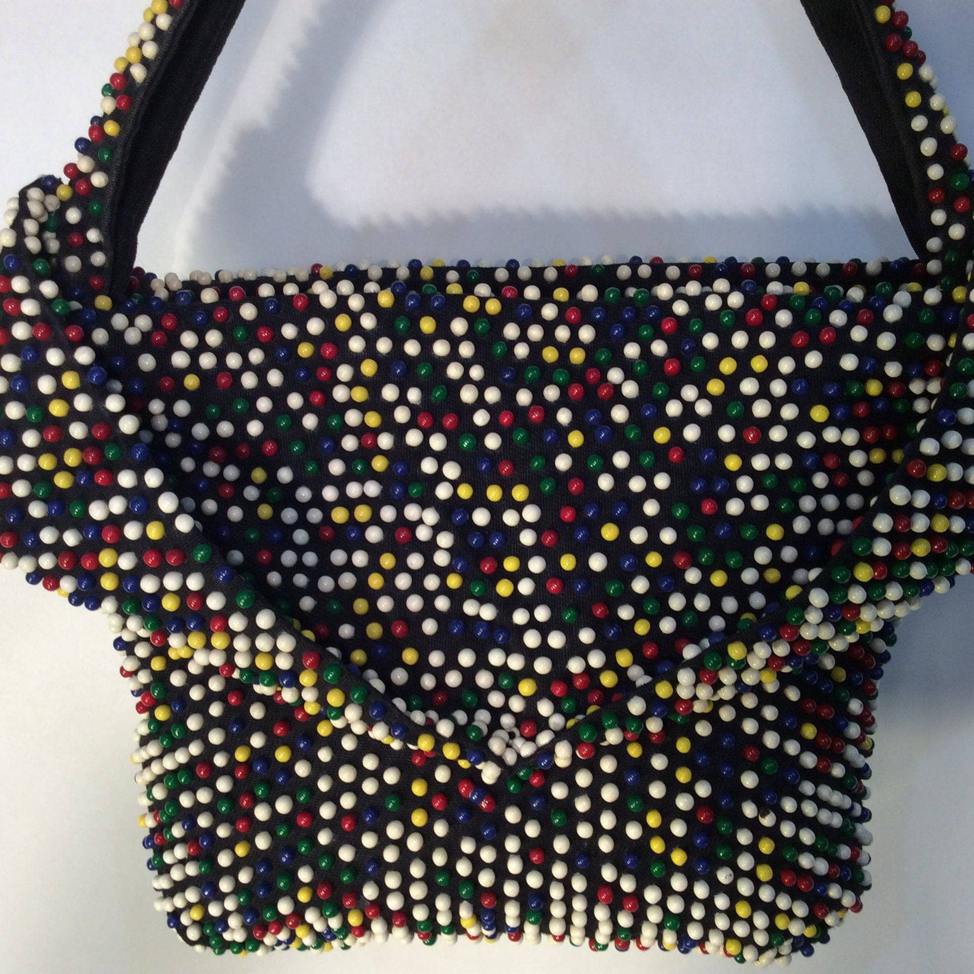 1950s-60s Multicolour Soft Shell Beaded Handbag - Image 2