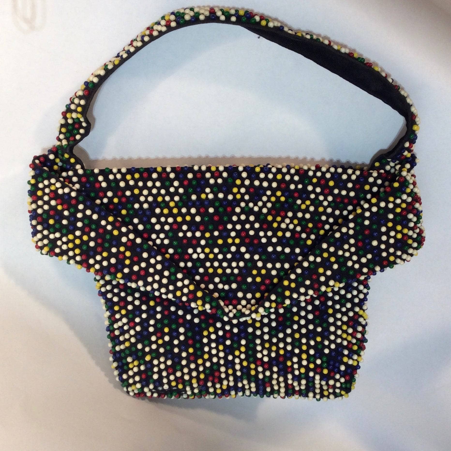 1950s-60s Multicolour Soft Shell Beaded Handbag - Image 3