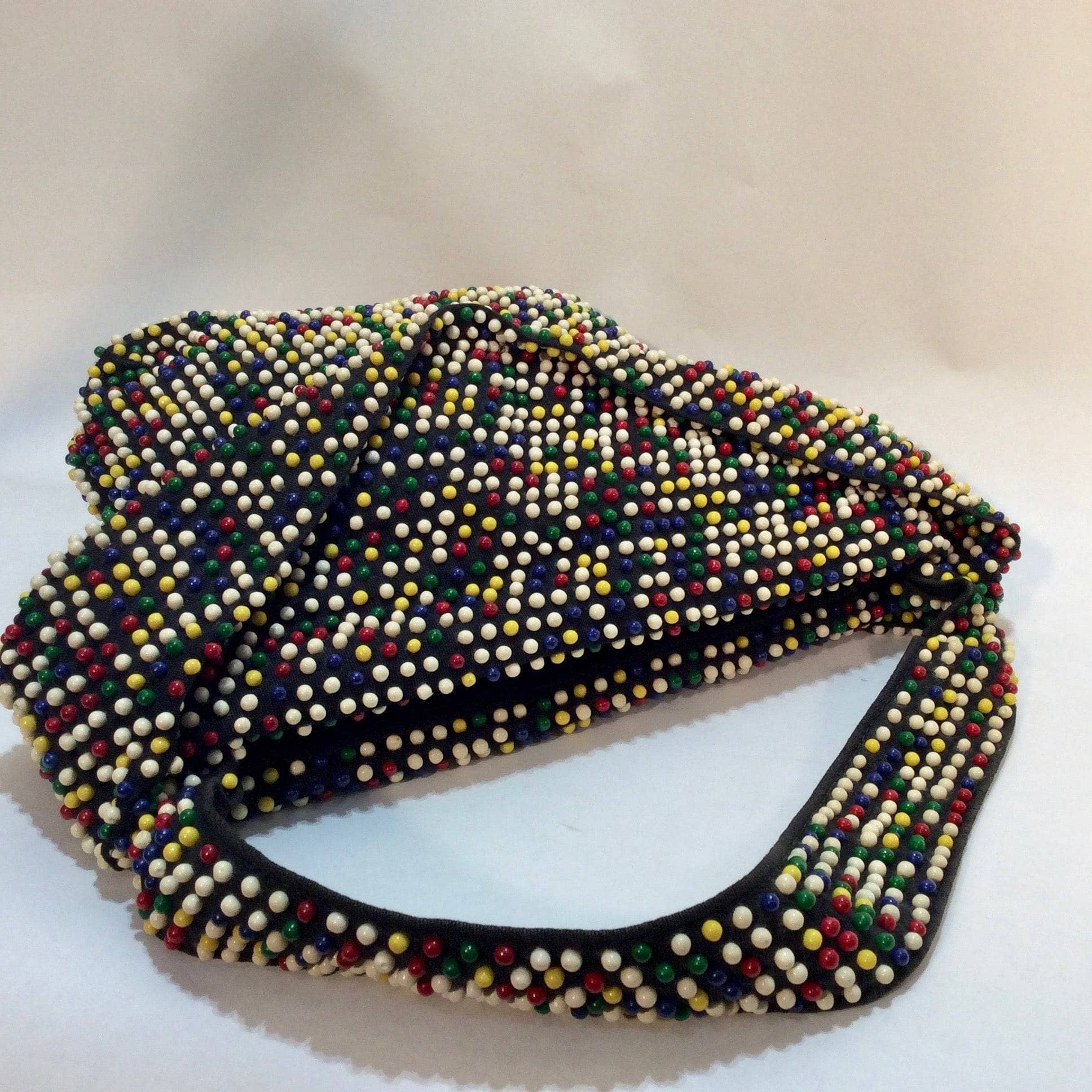1950s-60s Multicolour Soft Shell Beaded Handbag - Image 4