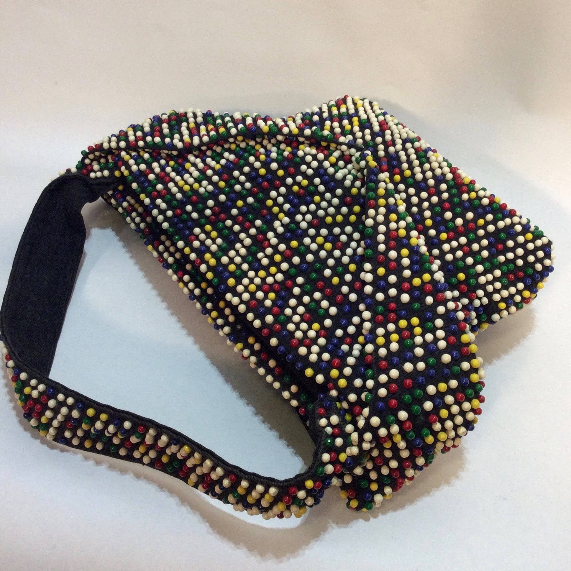 1950s-60s Multicolour Soft Shell Beaded Handbag - Image 5