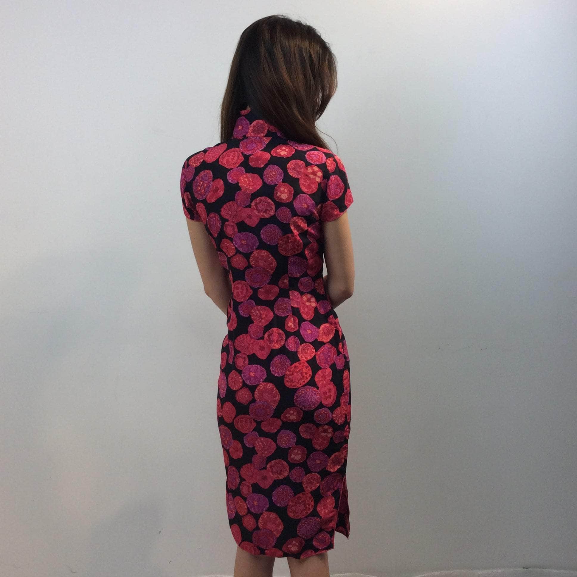 1950s-60s Short Sleeve Silk Qipao Dress Extra Small - Image 2