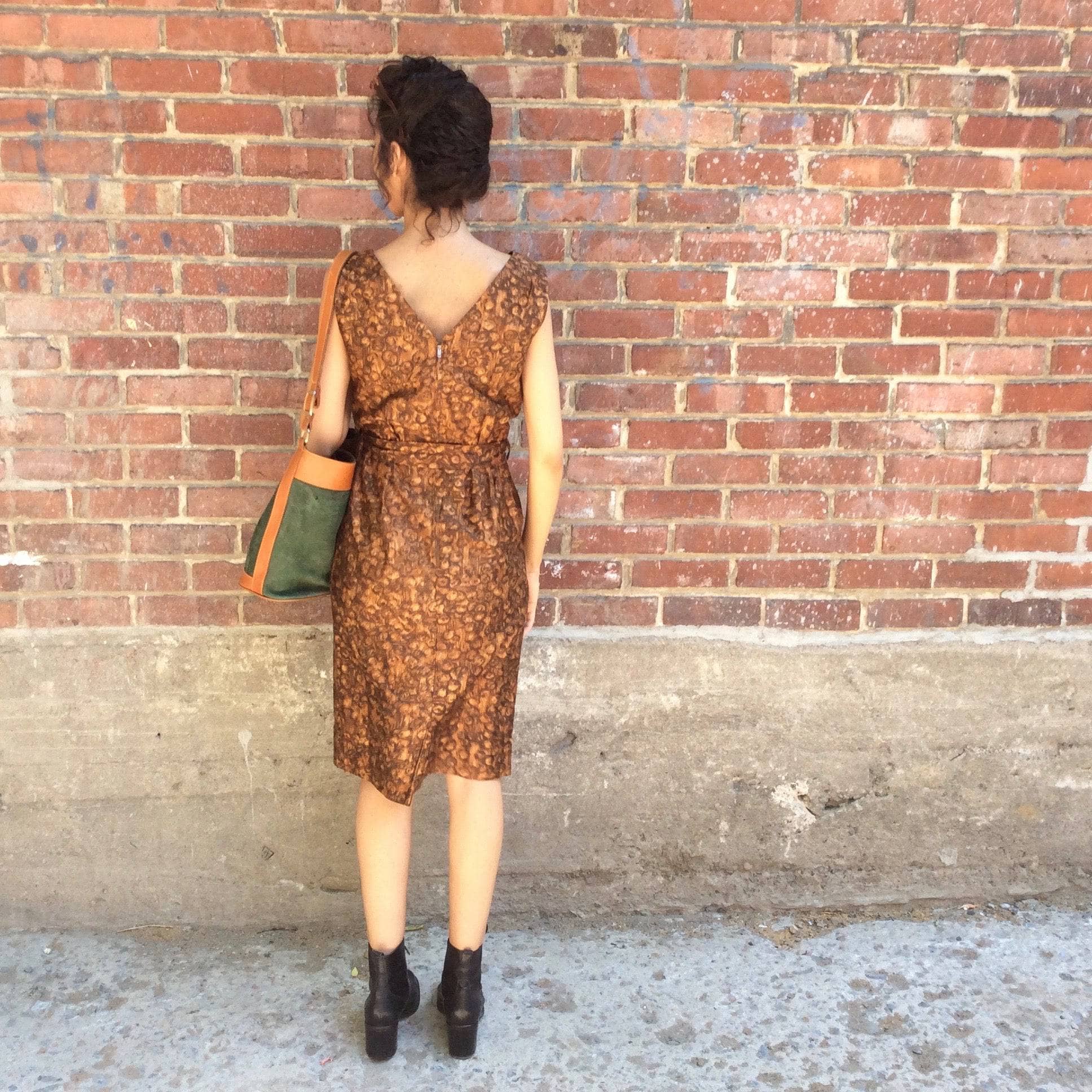 1950s-60s Sleeveless Cotton Sheath Dress Small - Image 5