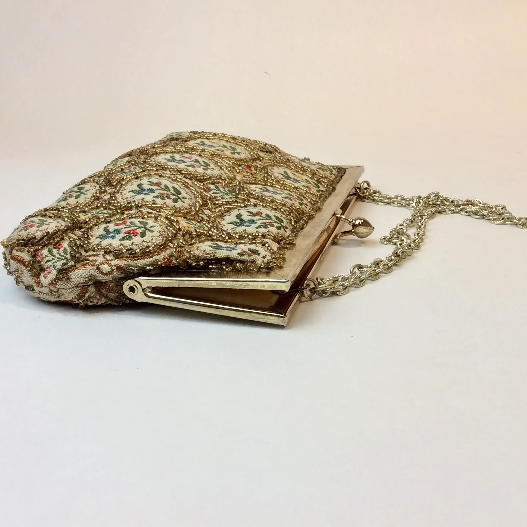 1950s Beaded Tapestry Convertible Evening Clutch Bag - Image 3