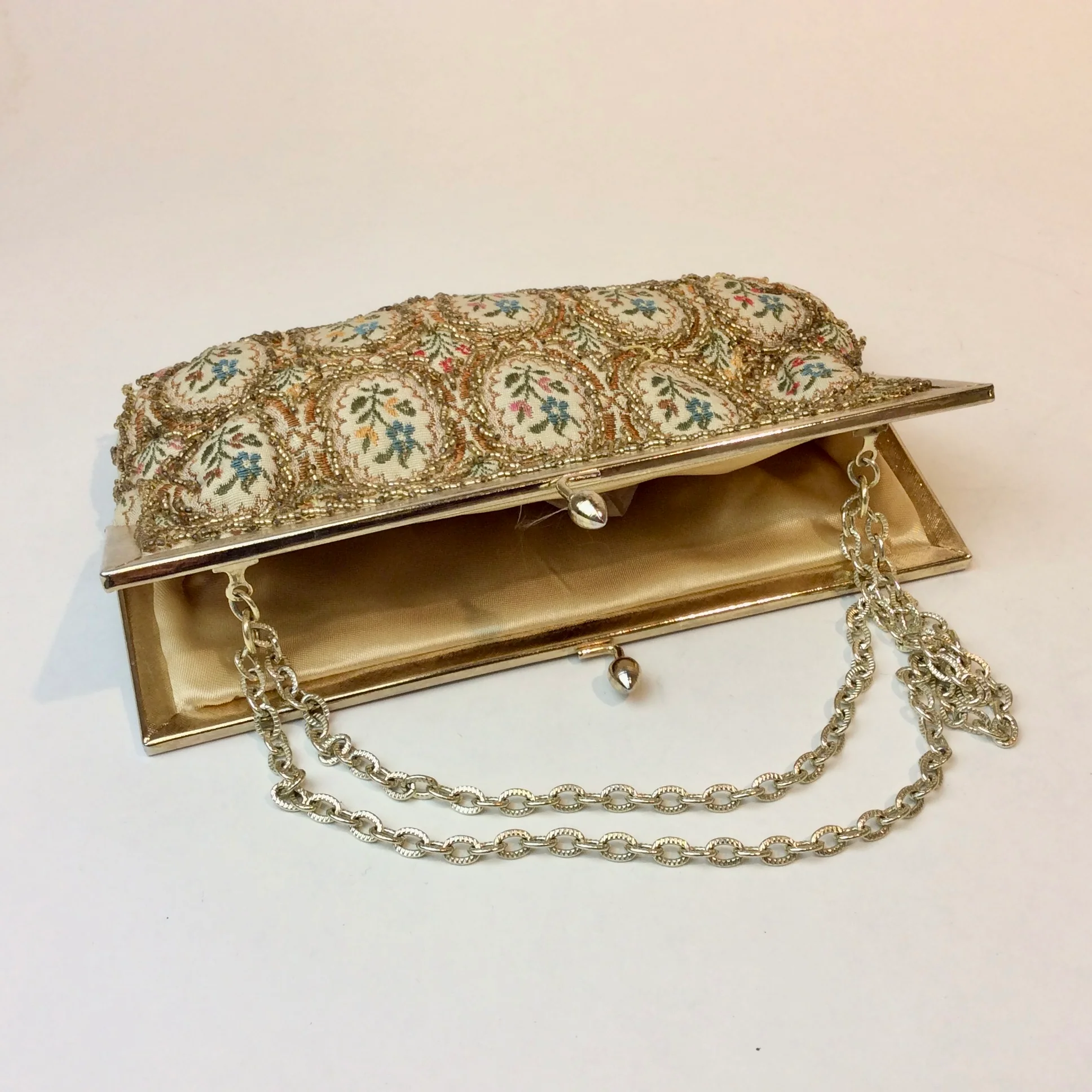 1950s Beaded Tapestry Convertible Evening Clutch Bag - Image 4