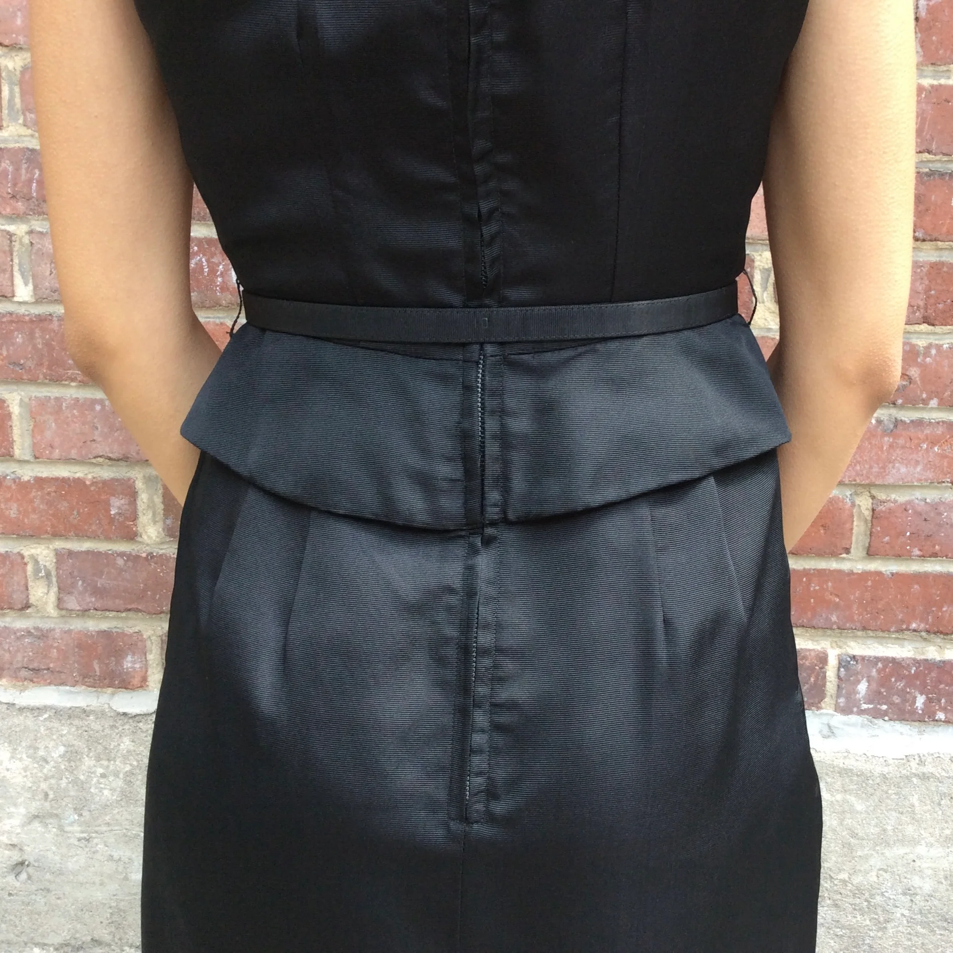 1950s Black Dress With Peplum Extra-Small/Small - Image 3