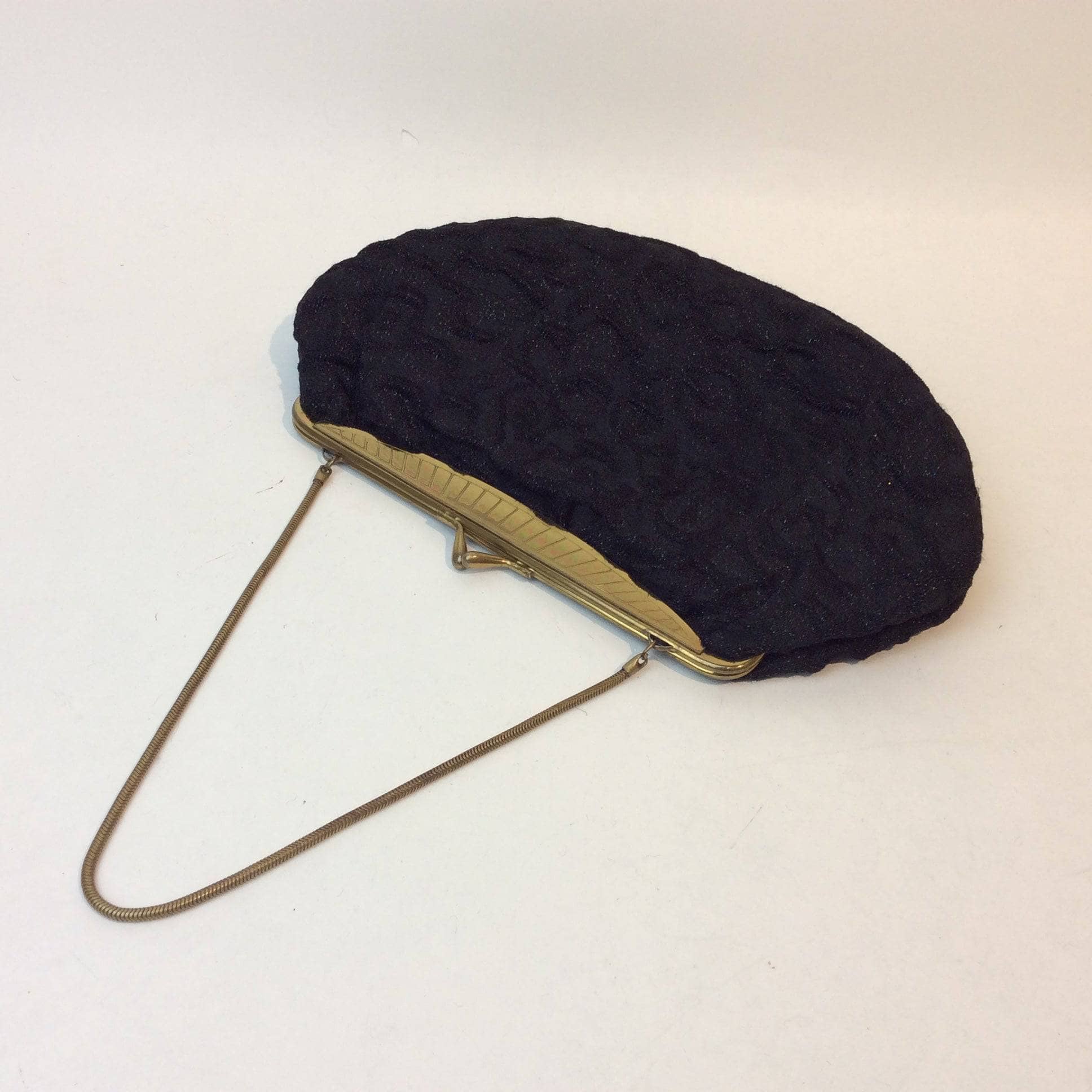 1950s Black Lurex Art Deco Inspired Evening Bag - Image 4