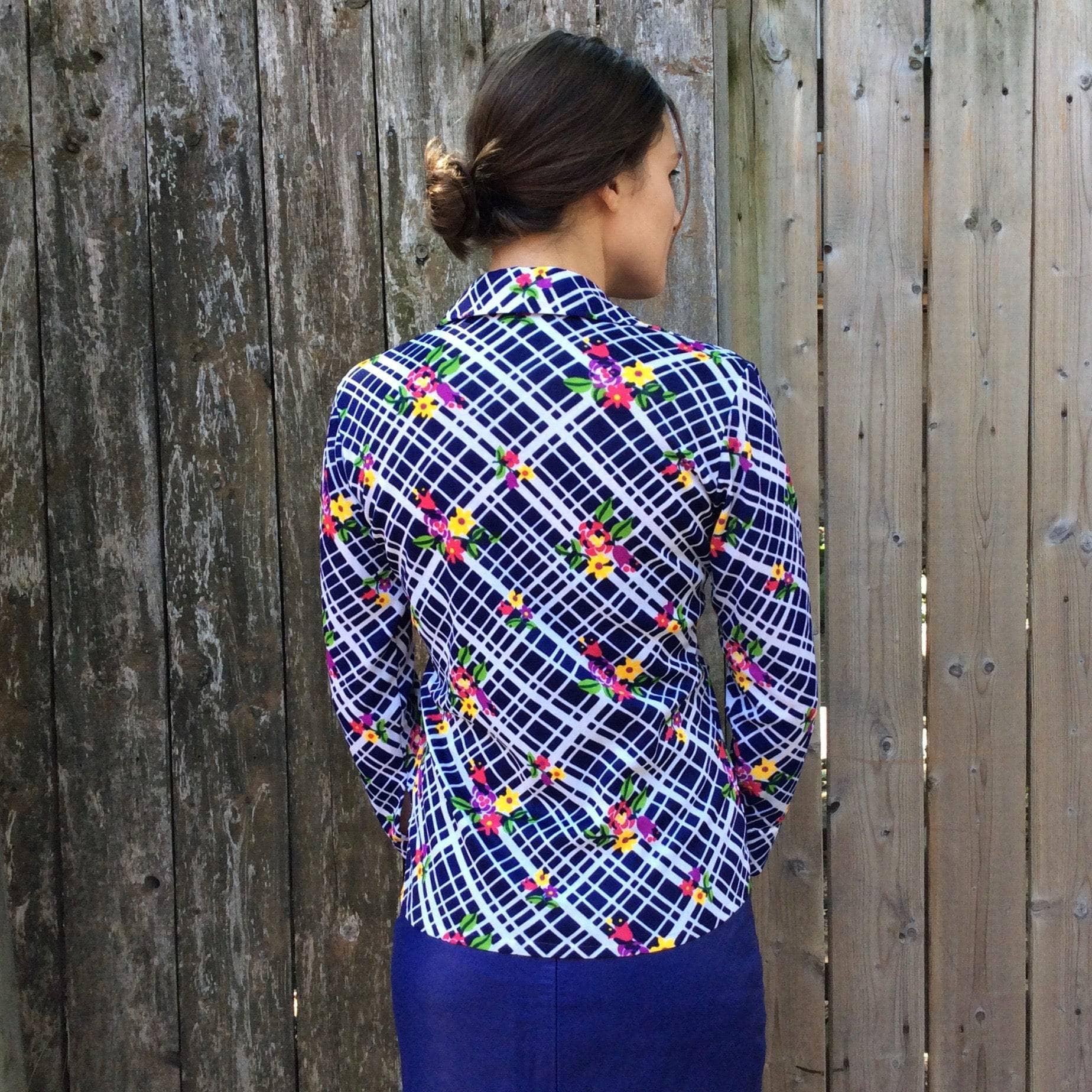 1960s-1970s Bold Print Blouse Small / Medium - Image 3