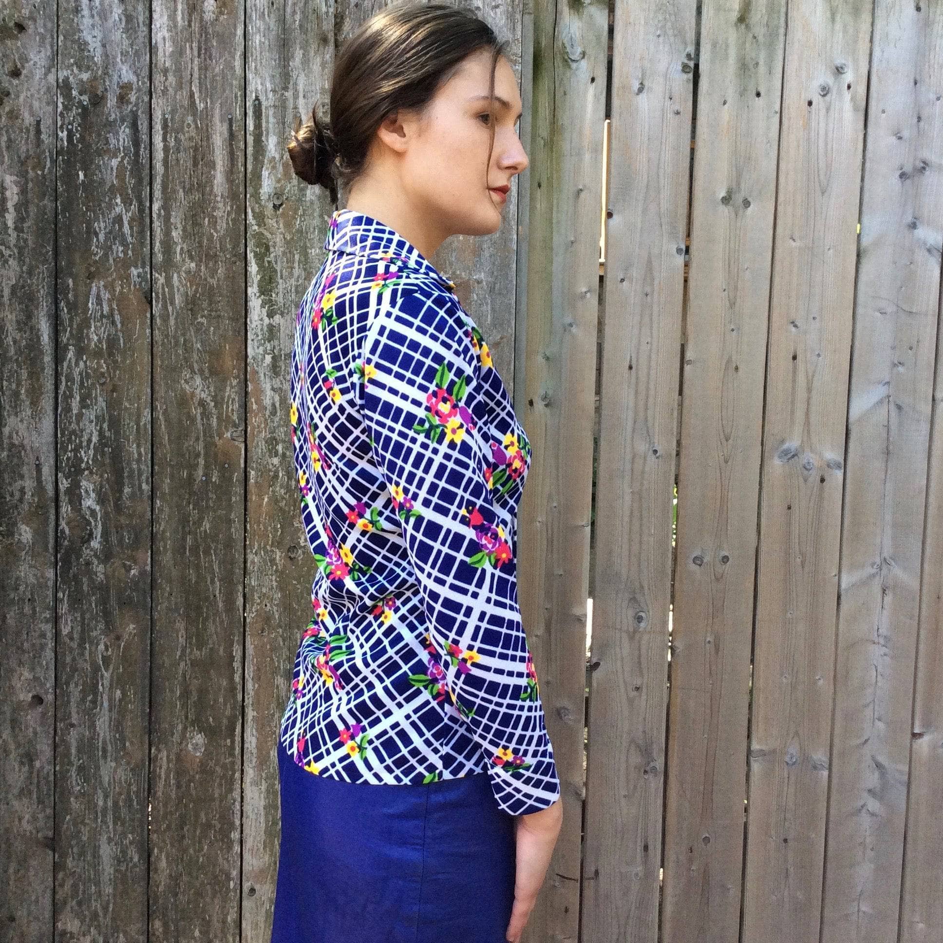 1960s-1970s Bold Print Blouse Small / Medium - Image 4