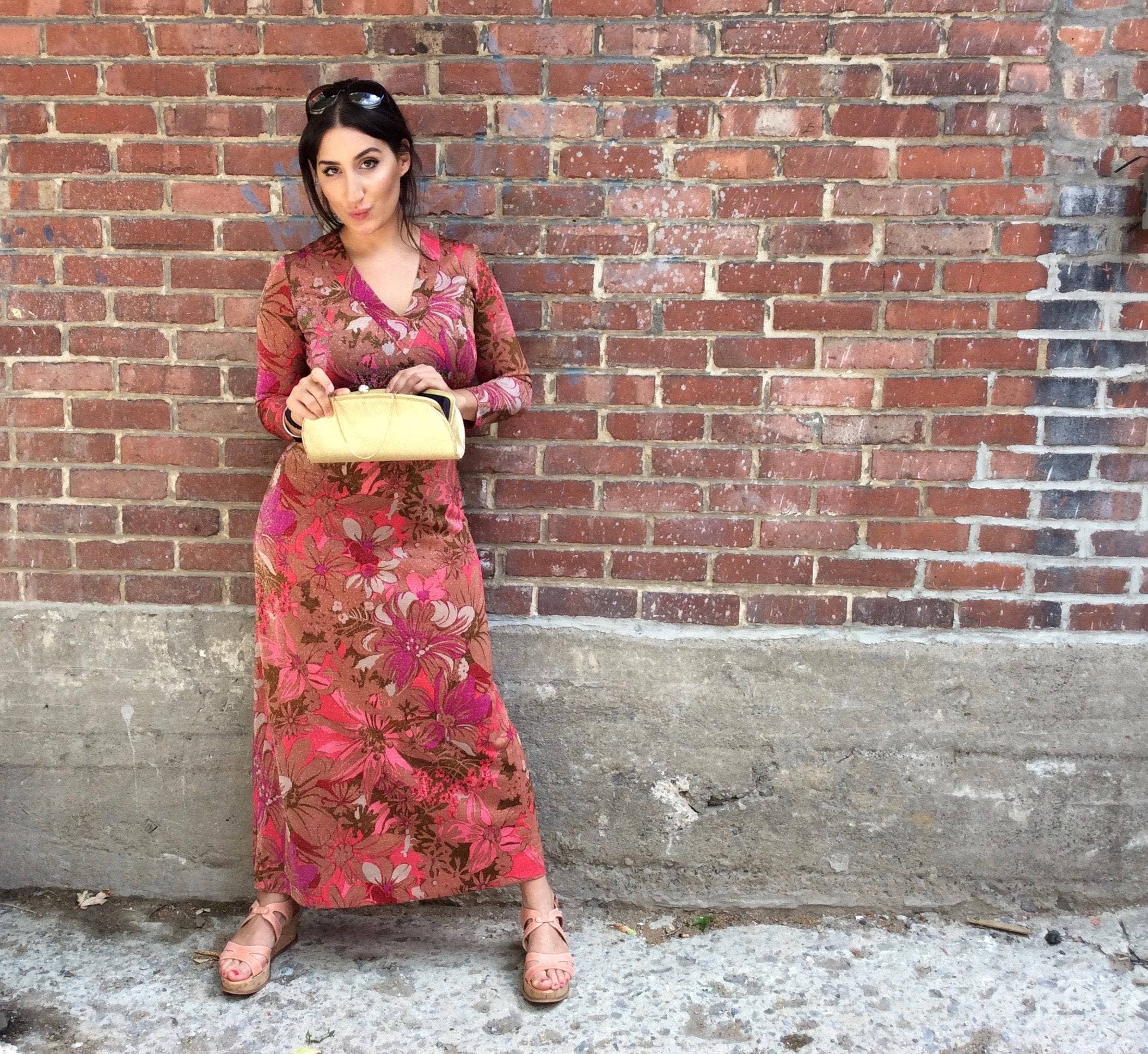 1960s-1970s Long Sleeve Boho Chic Maxi Dress Medium - Image 5