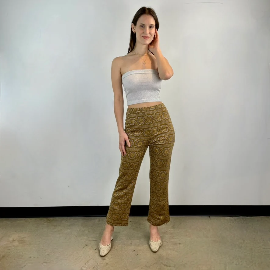 1960s/70s Gold Petite Sparkly Dress and Pants Set Small - Image 4