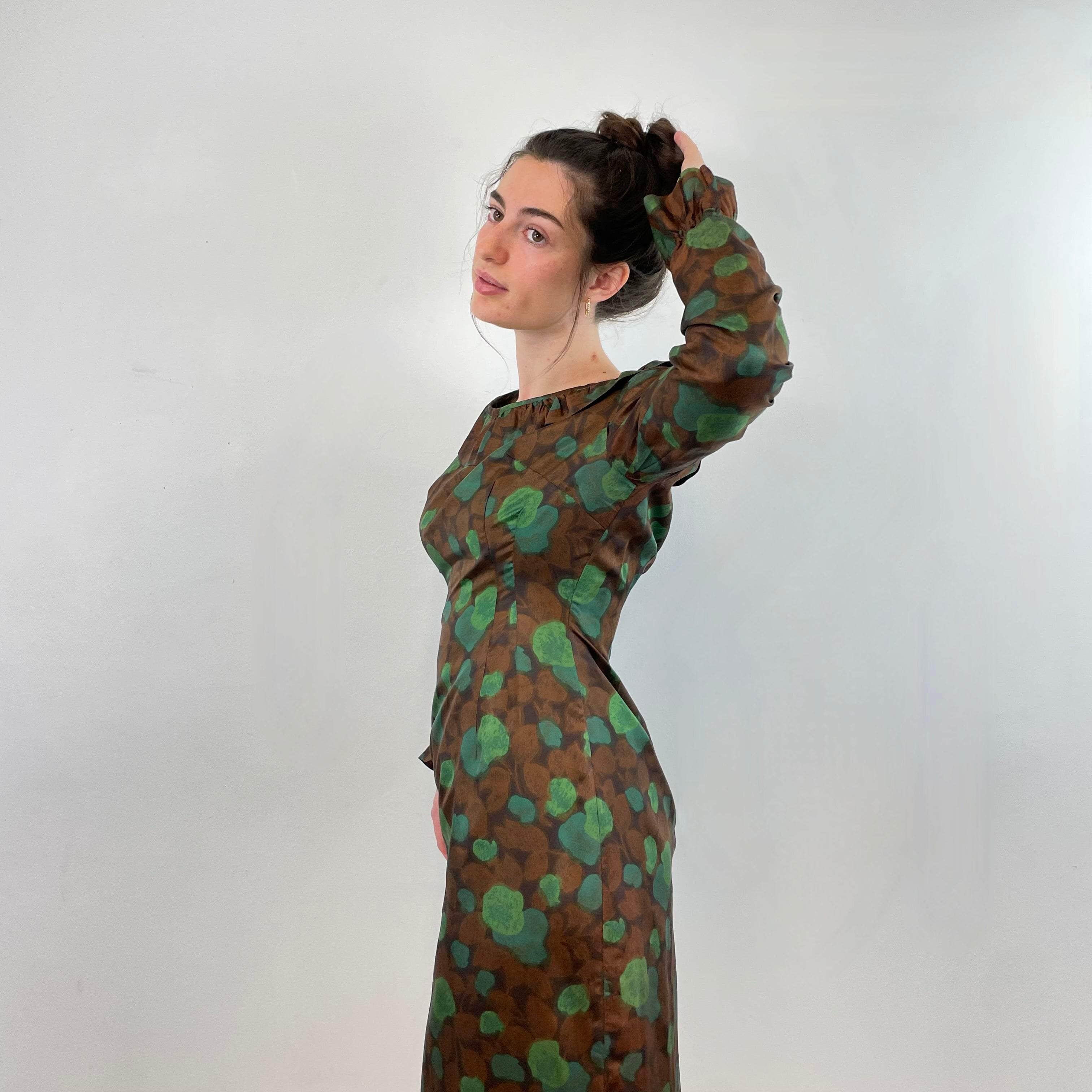 1960s-70s Long Sleeved Sheath Dress Small/Medium - Image 3