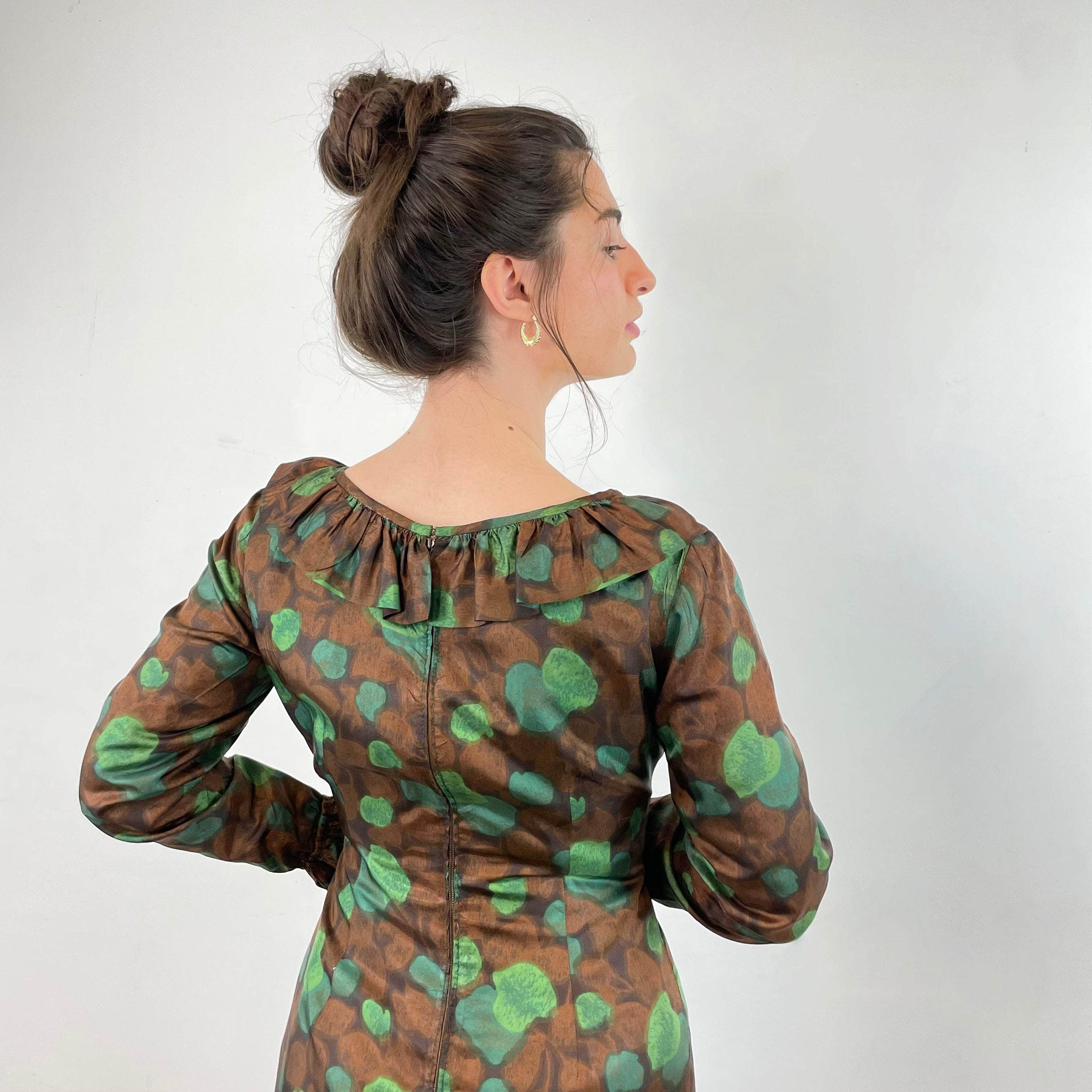 1960s-70s Long Sleeved Sheath Dress Small/Medium - Image 5