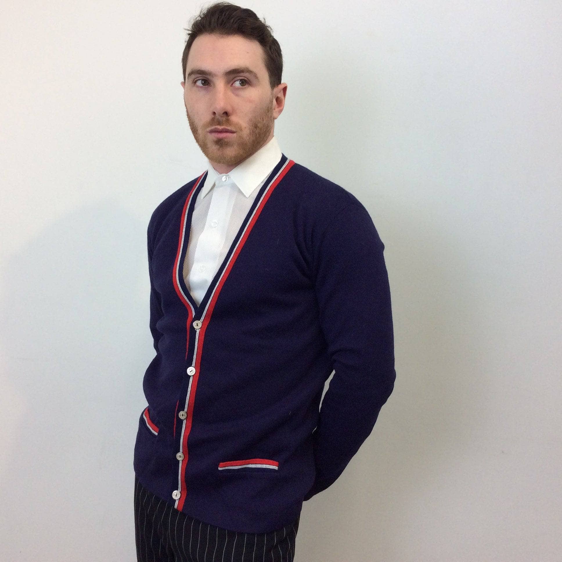 1960s-70s Men's Air France Cardigan Small - Image 3