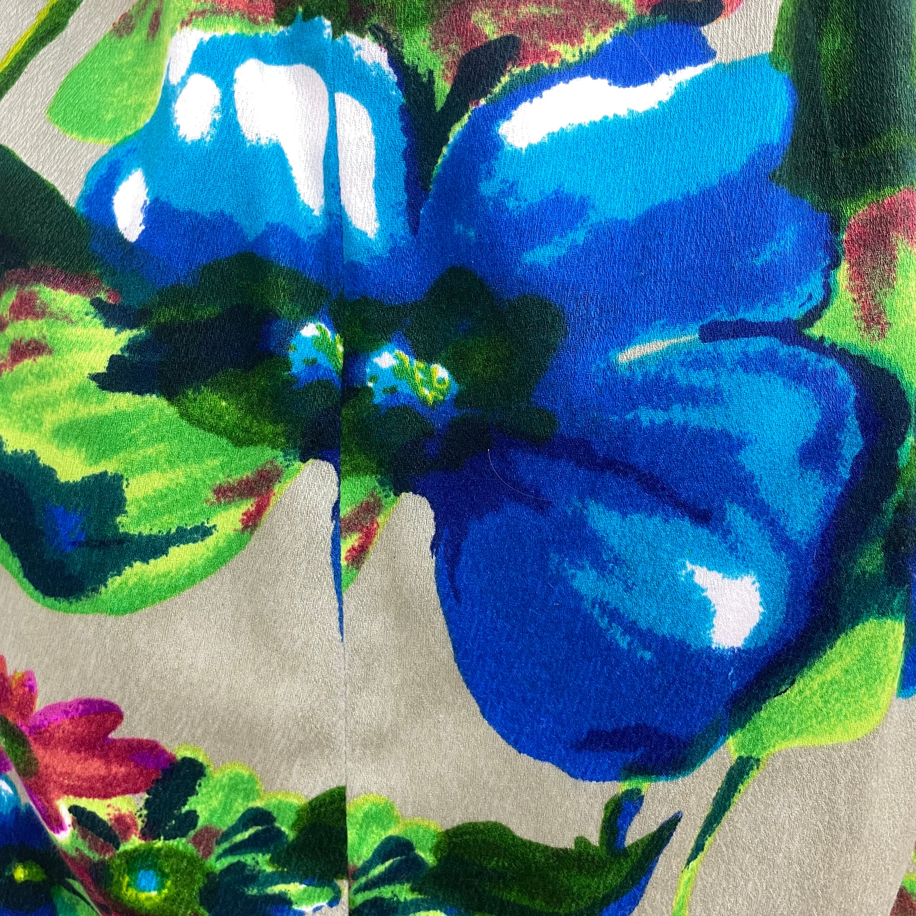 1960s Bold Floral Print Mini Shift Dress Small - Image 6