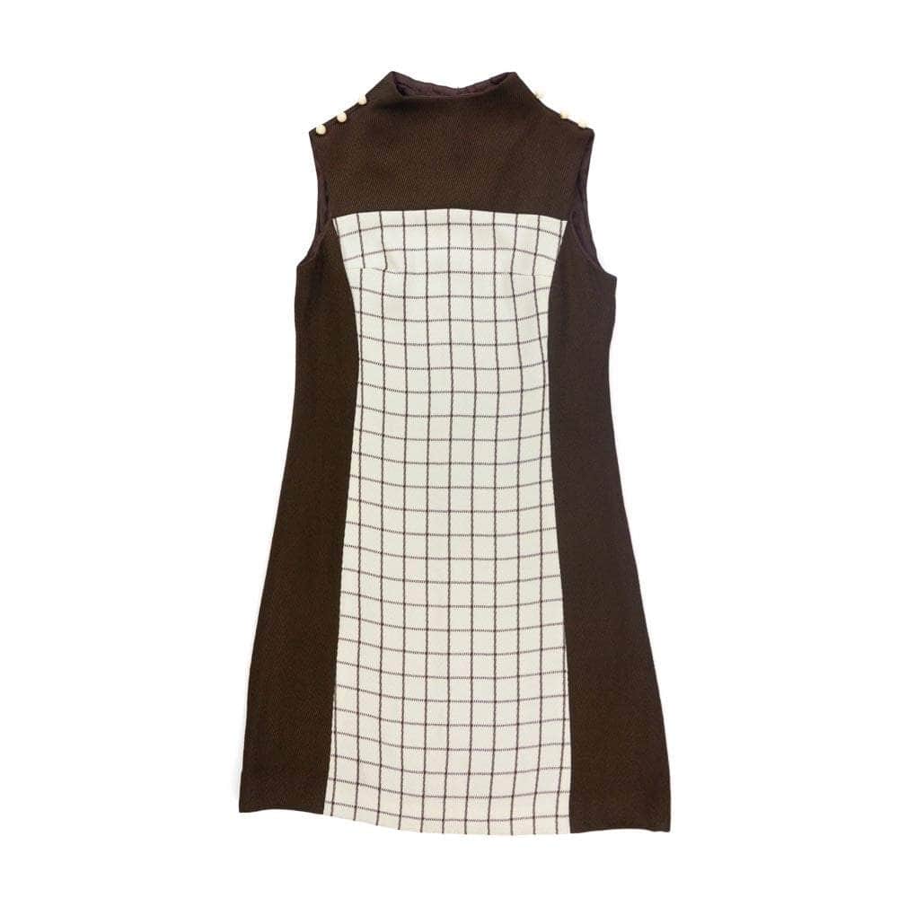 1960s Deadstock Checkered Mini Shift Dress Small
