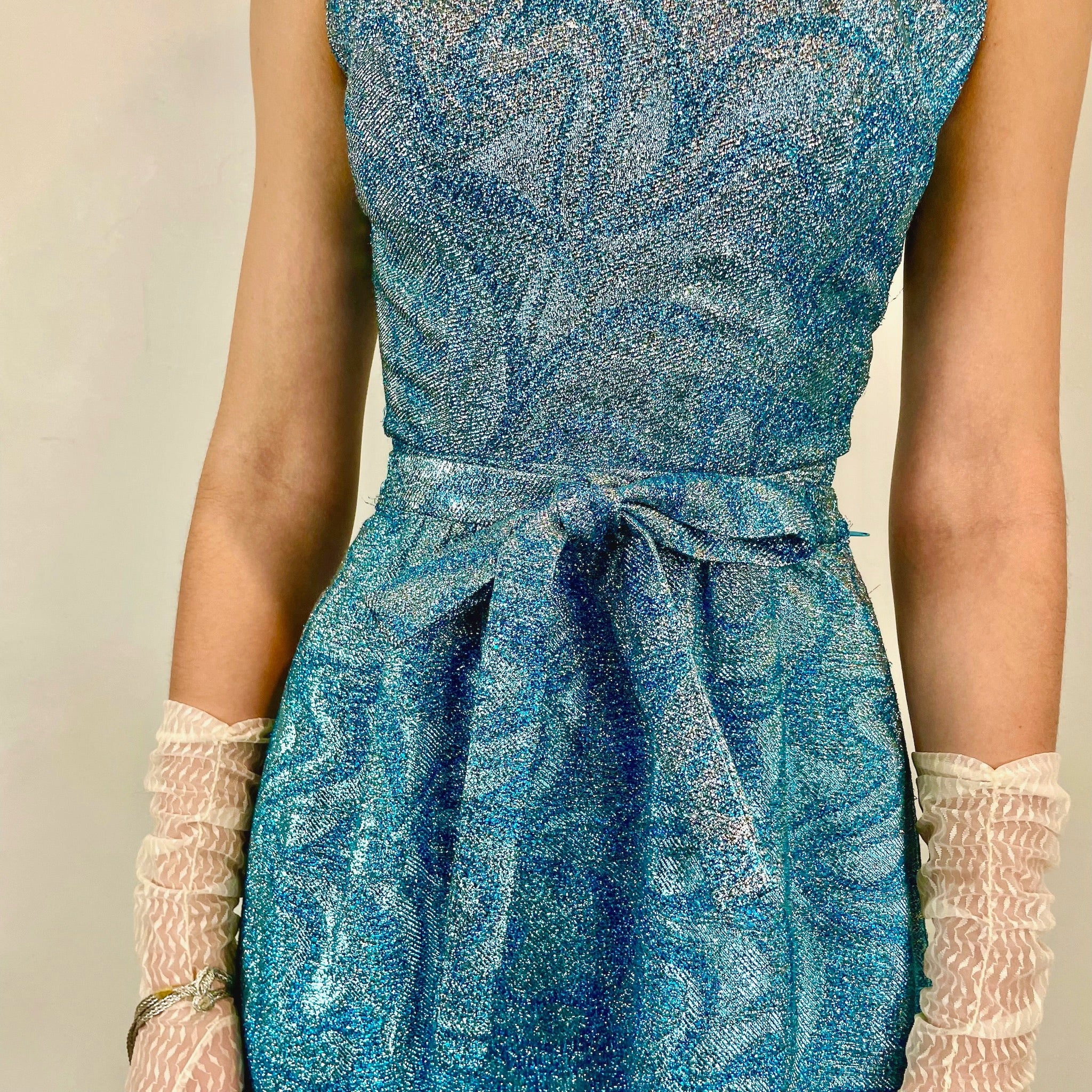 1960s Evening Set Sleeveless Top and Maxi Lamé Skirt Extra Small/Small - Image 5