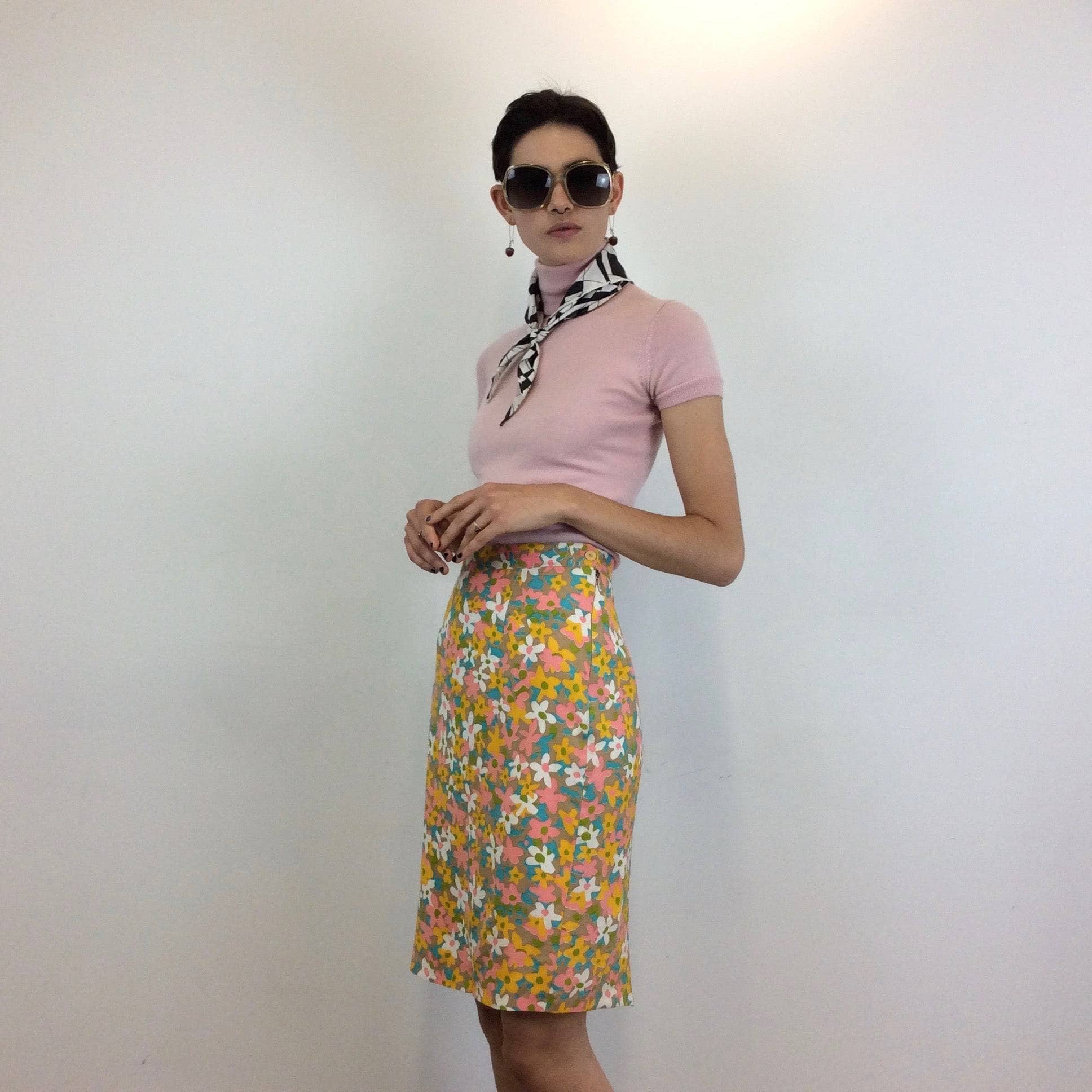 1960s Floral Print Blazer and Skirt Set Extra-Small - Image 9