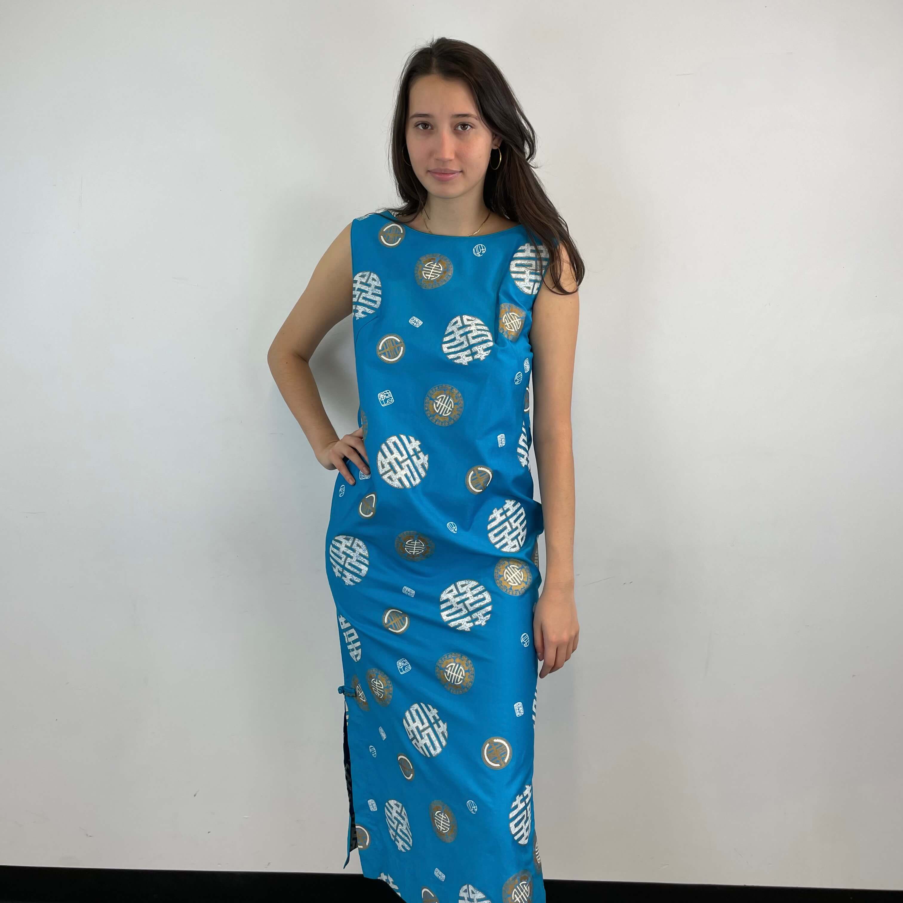 1960s Hawaiian Cotton Maxi Shift Dress Medium - Image 2