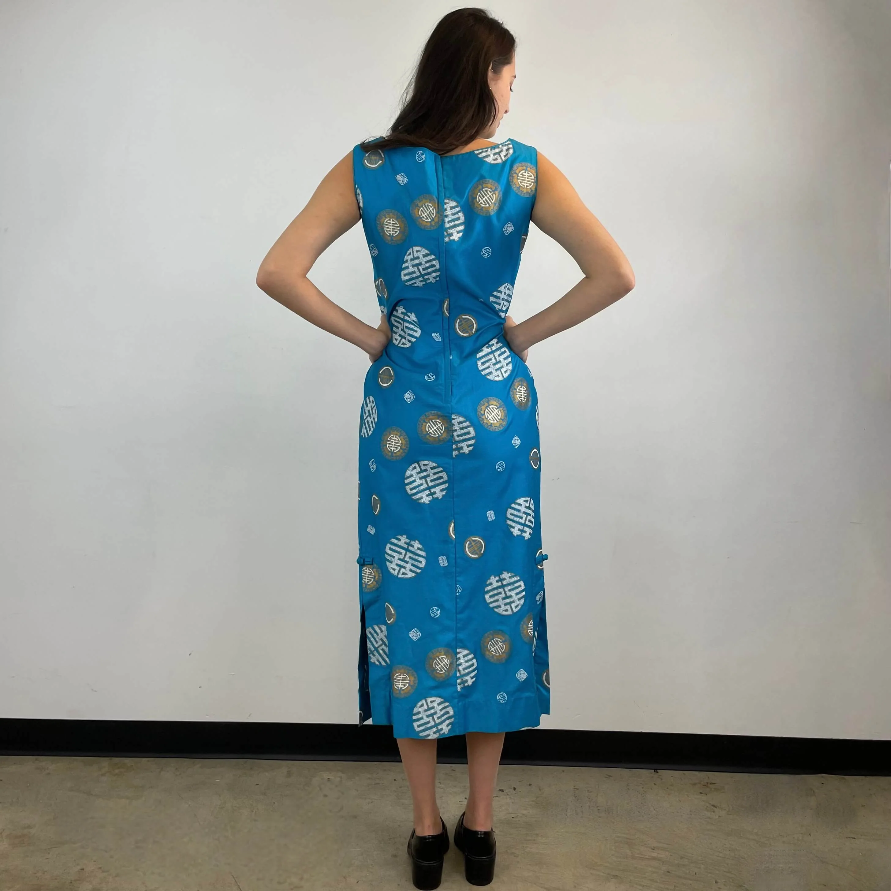 1960s Hawaiian Cotton Maxi Shift Dress Medium - Image 4
