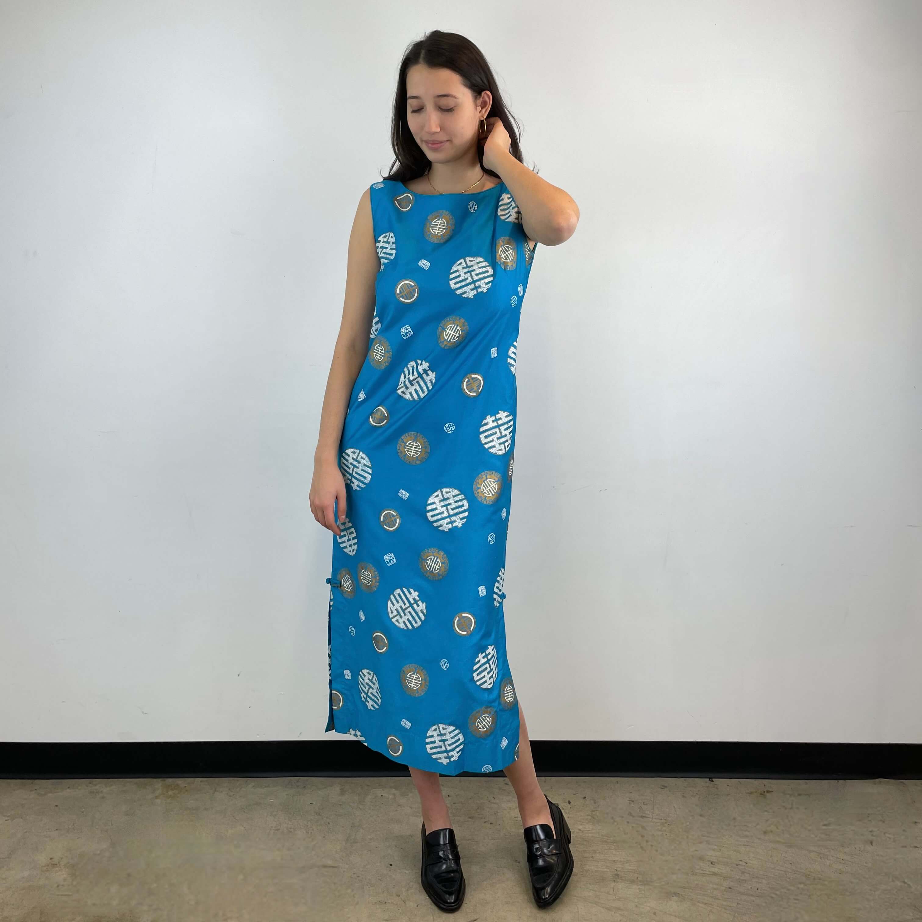 1960s Hawaiian Cotton Maxi Shift Dress Medium - Image 5