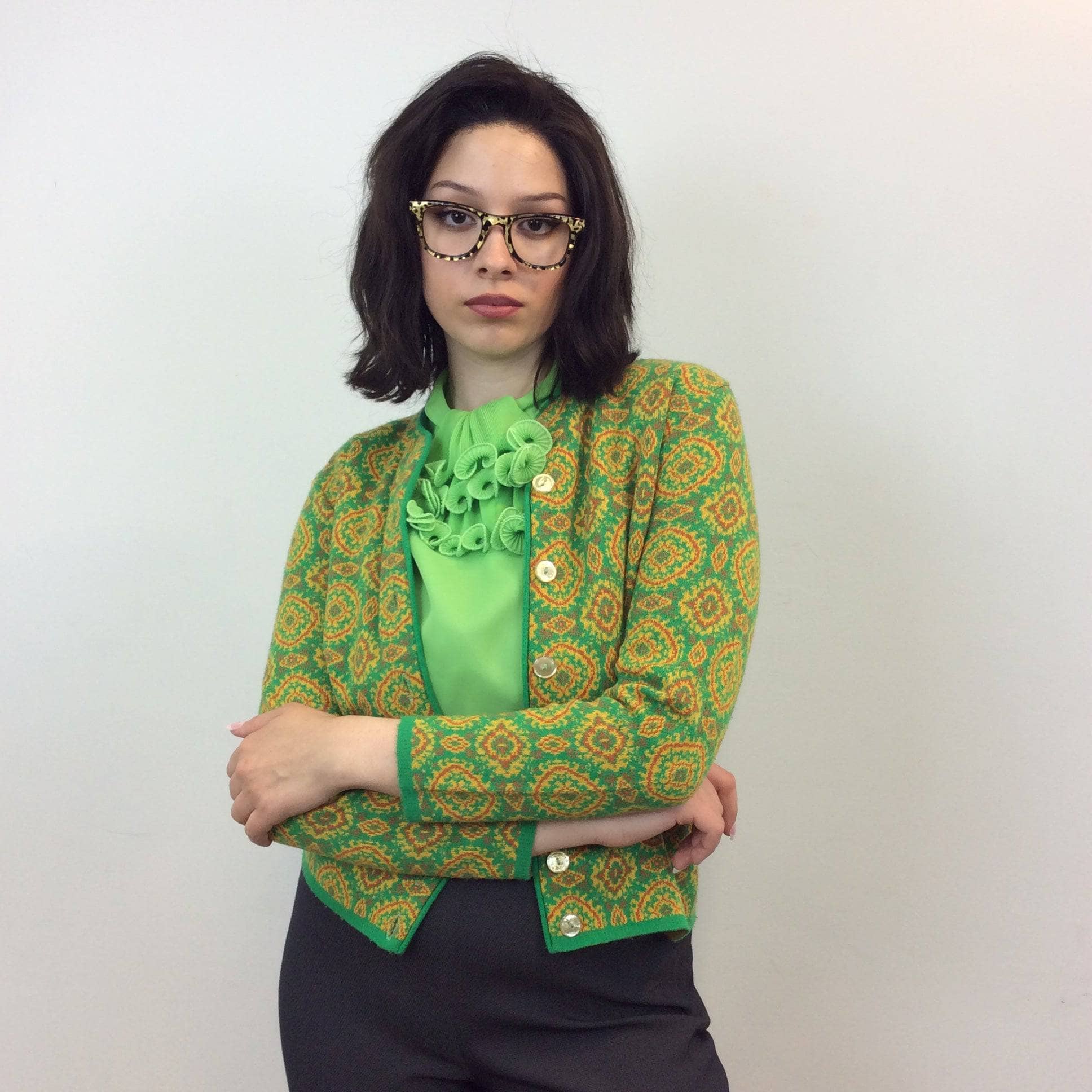 1960s Knitted Blazer and Cami Set Small/Medium - Image 5