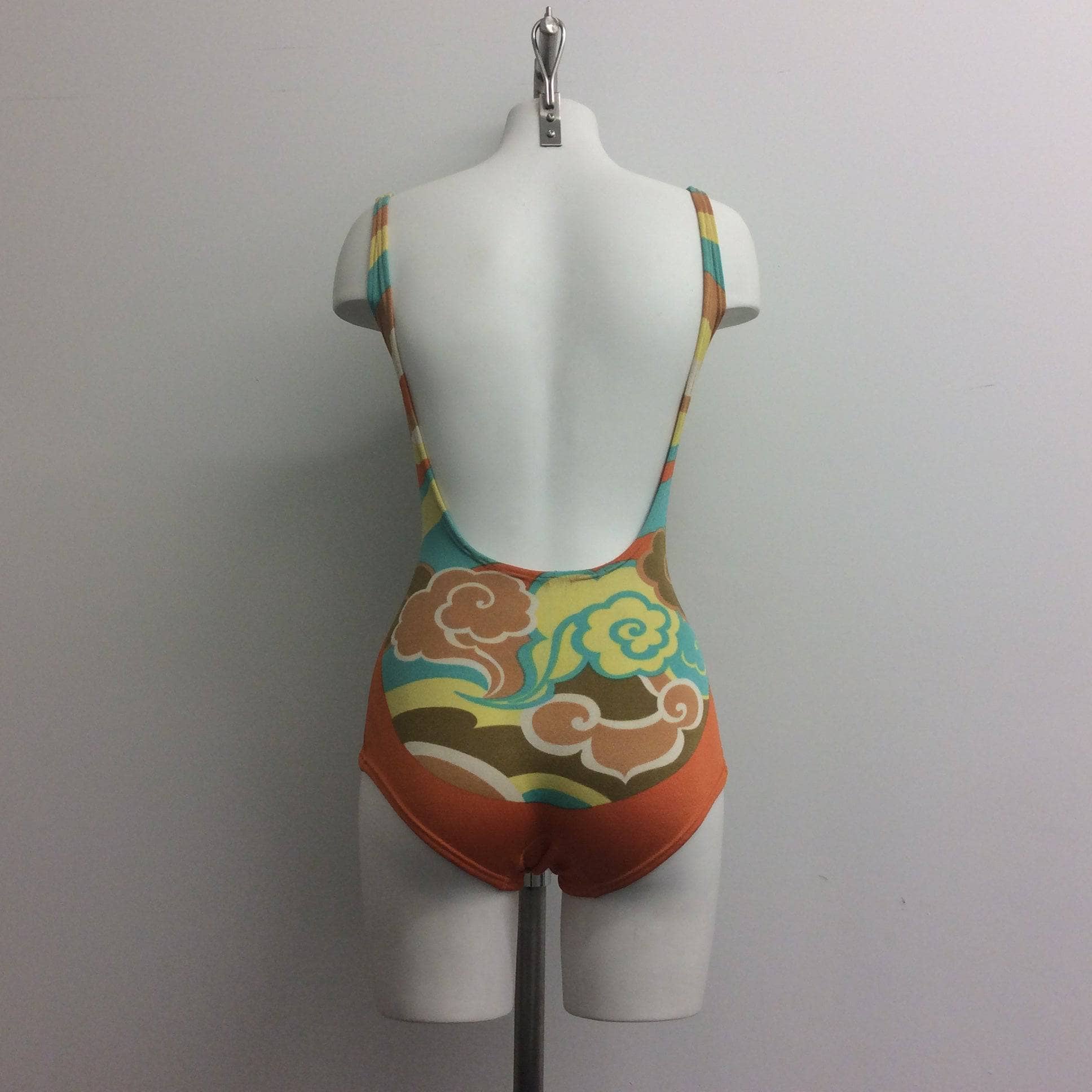 1960s One-piece Open Back Bathing Suit Small - Image 5