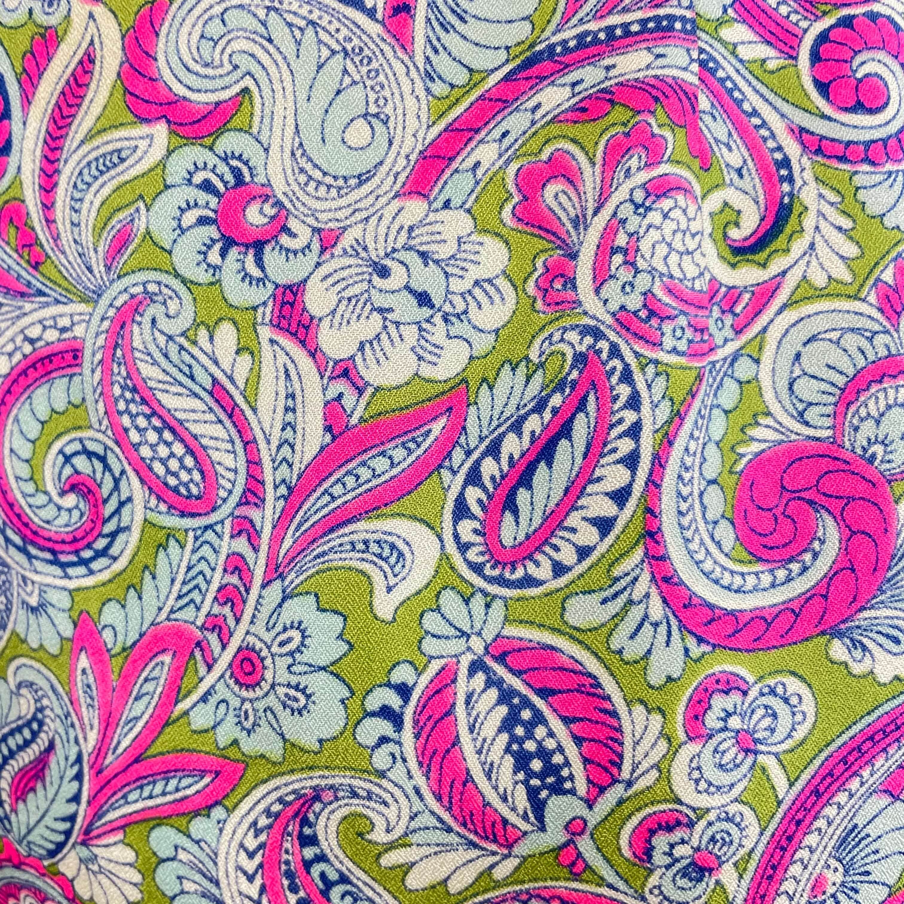1960s Paisley Mini Shift Dress Medium - Image 5