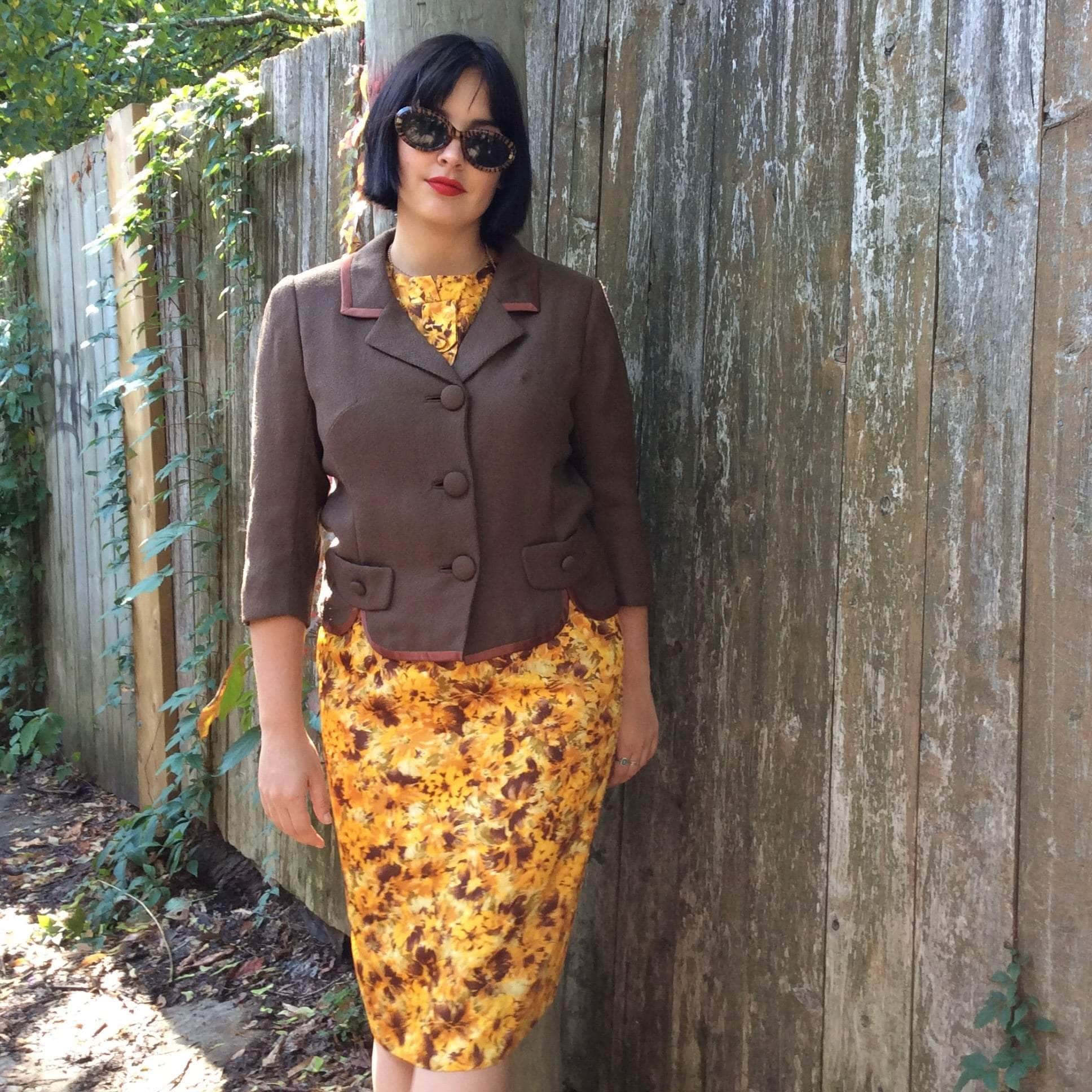 1960s ¾ Sleeve Brown Wool English Blazer Medium - Image 2