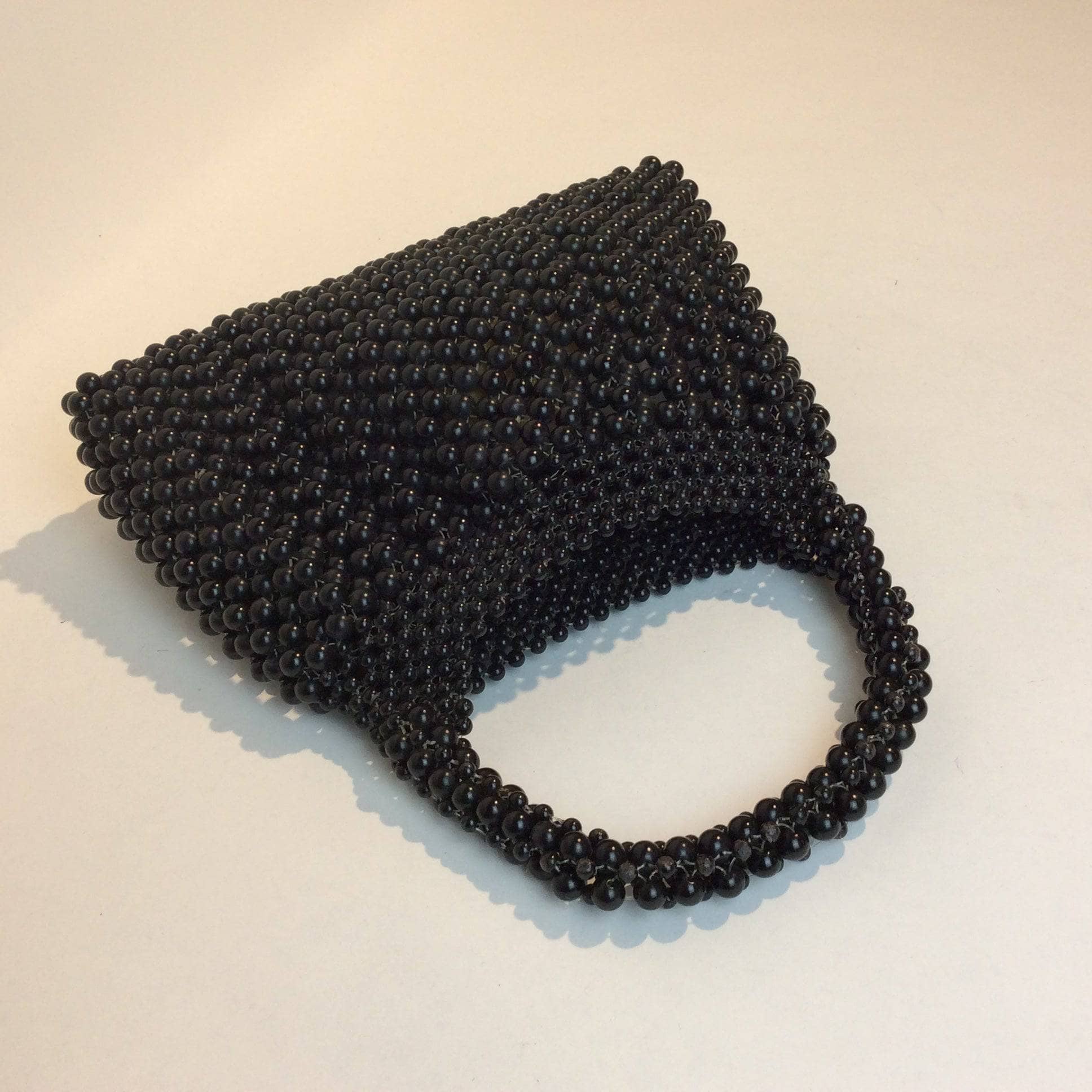 1960s Small Black Beaded Purse - Image 2