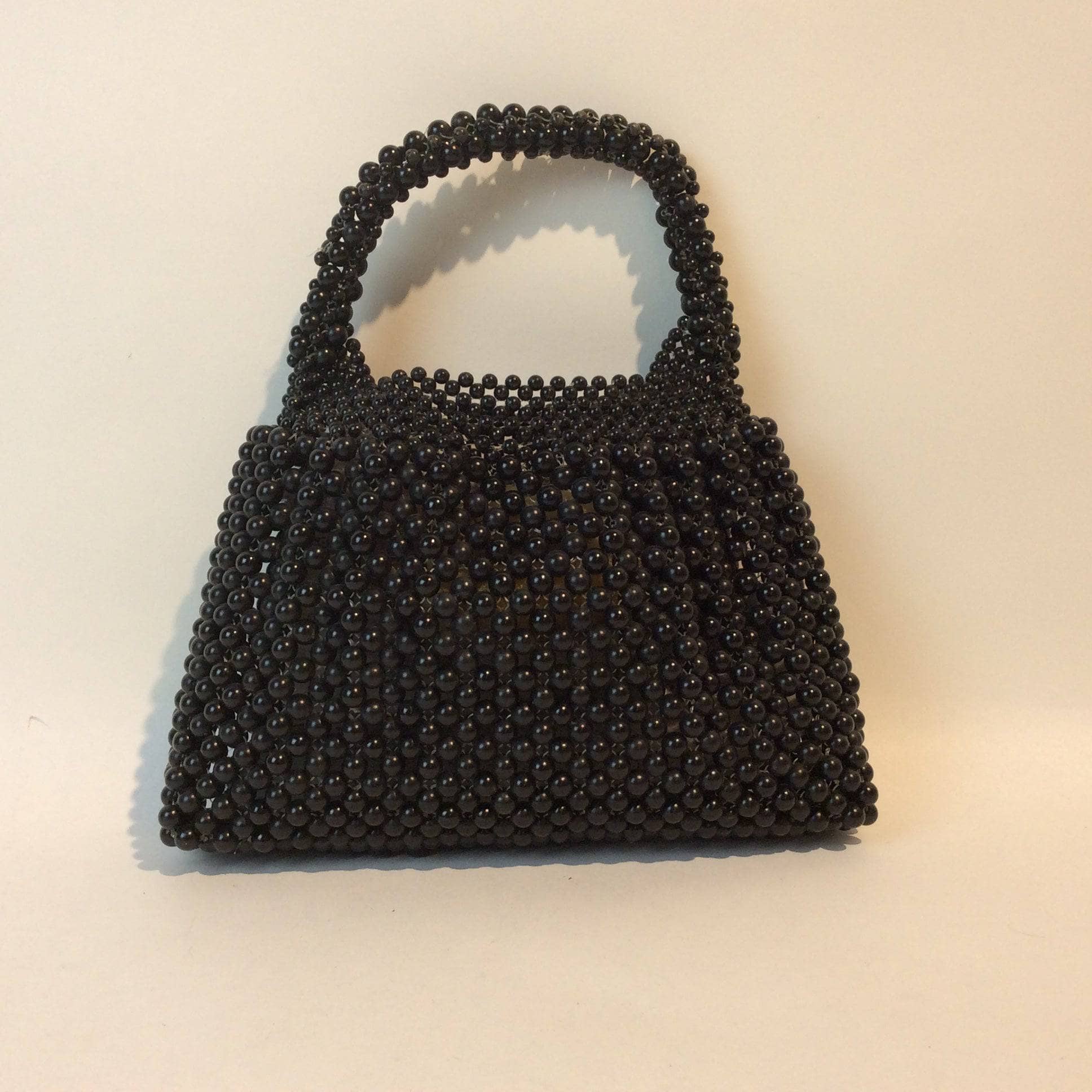 1960s Small Black Beaded Purse - Image 4
