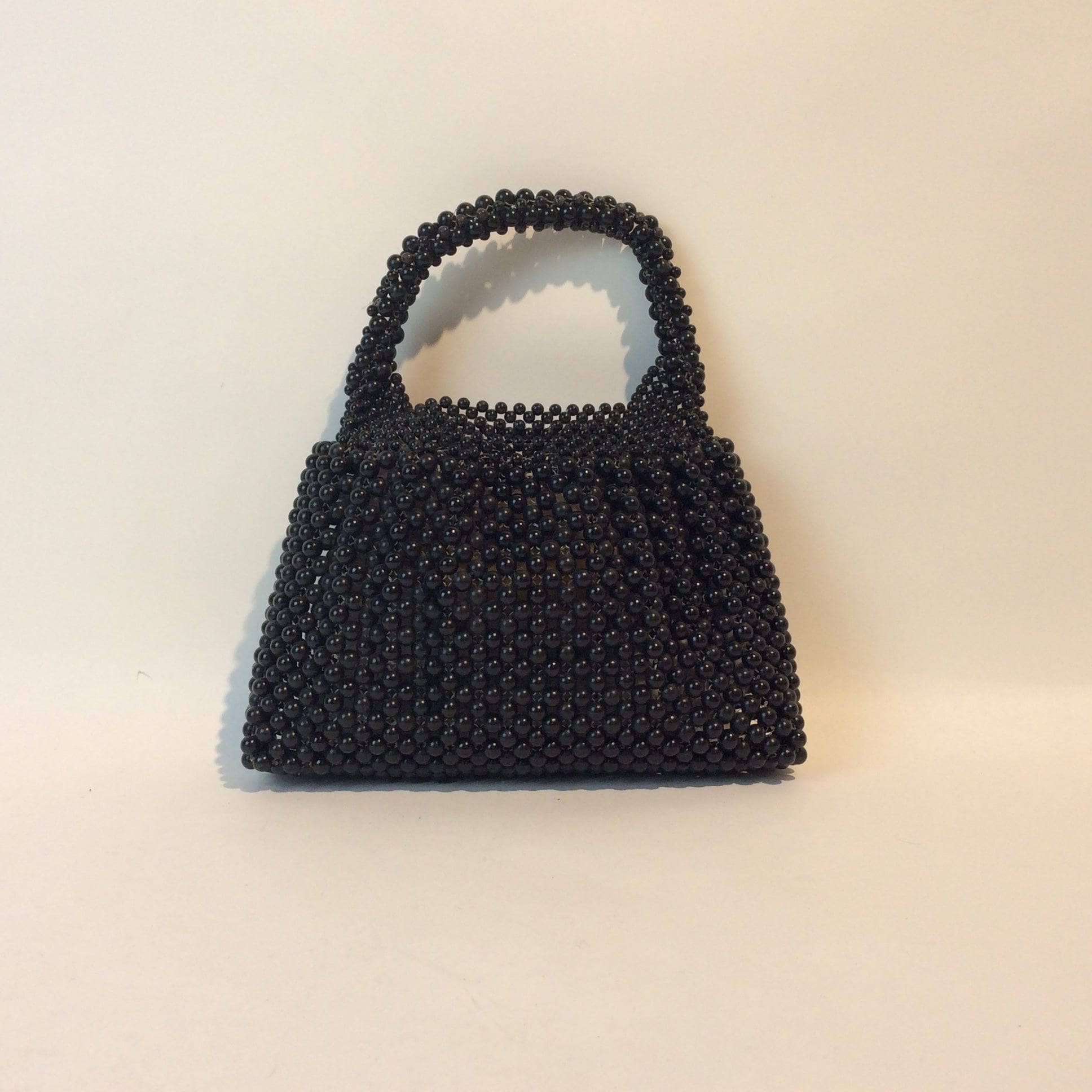 1960s Small Black Beaded Purse - Image 5