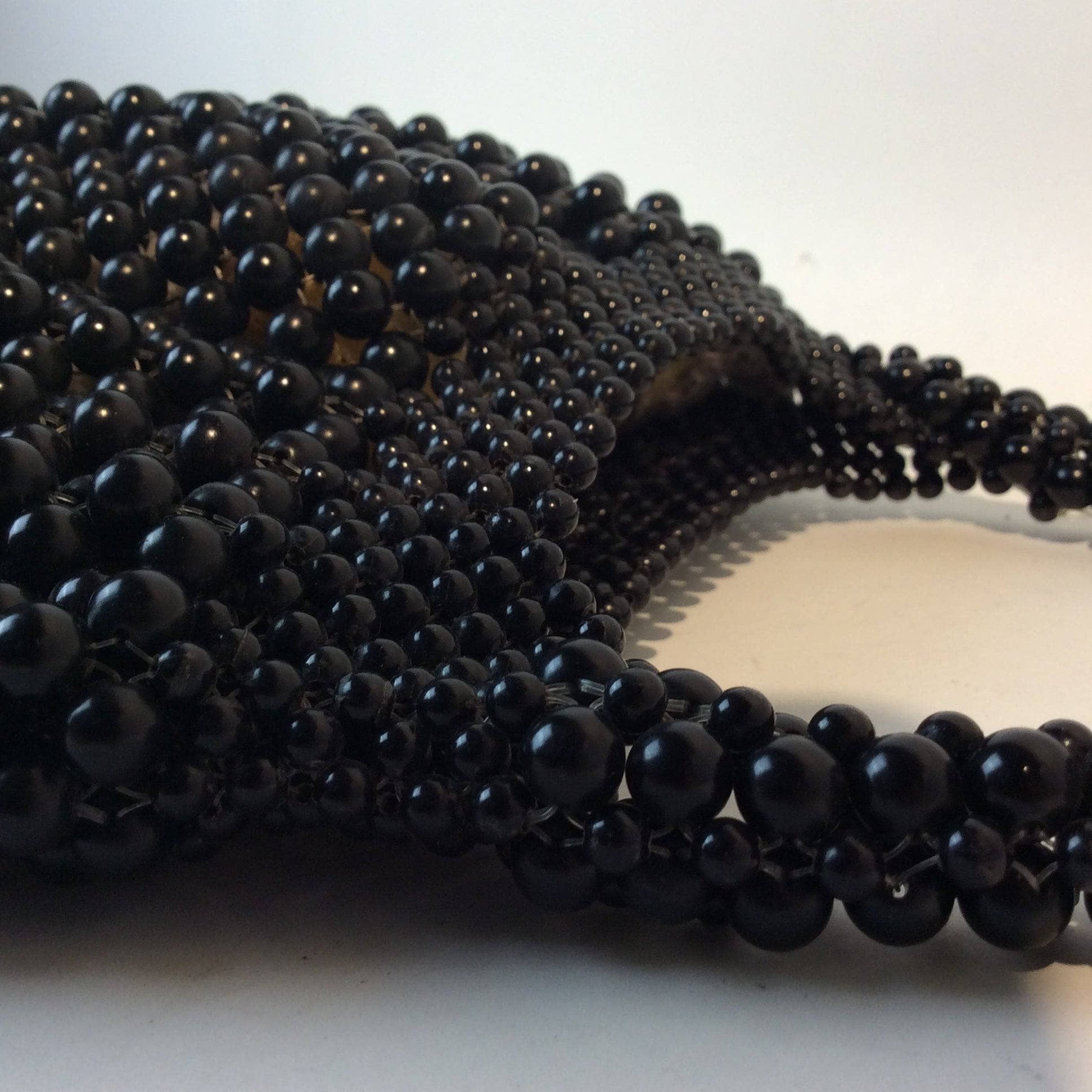 1960s Small Black Beaded Purse - Image 7