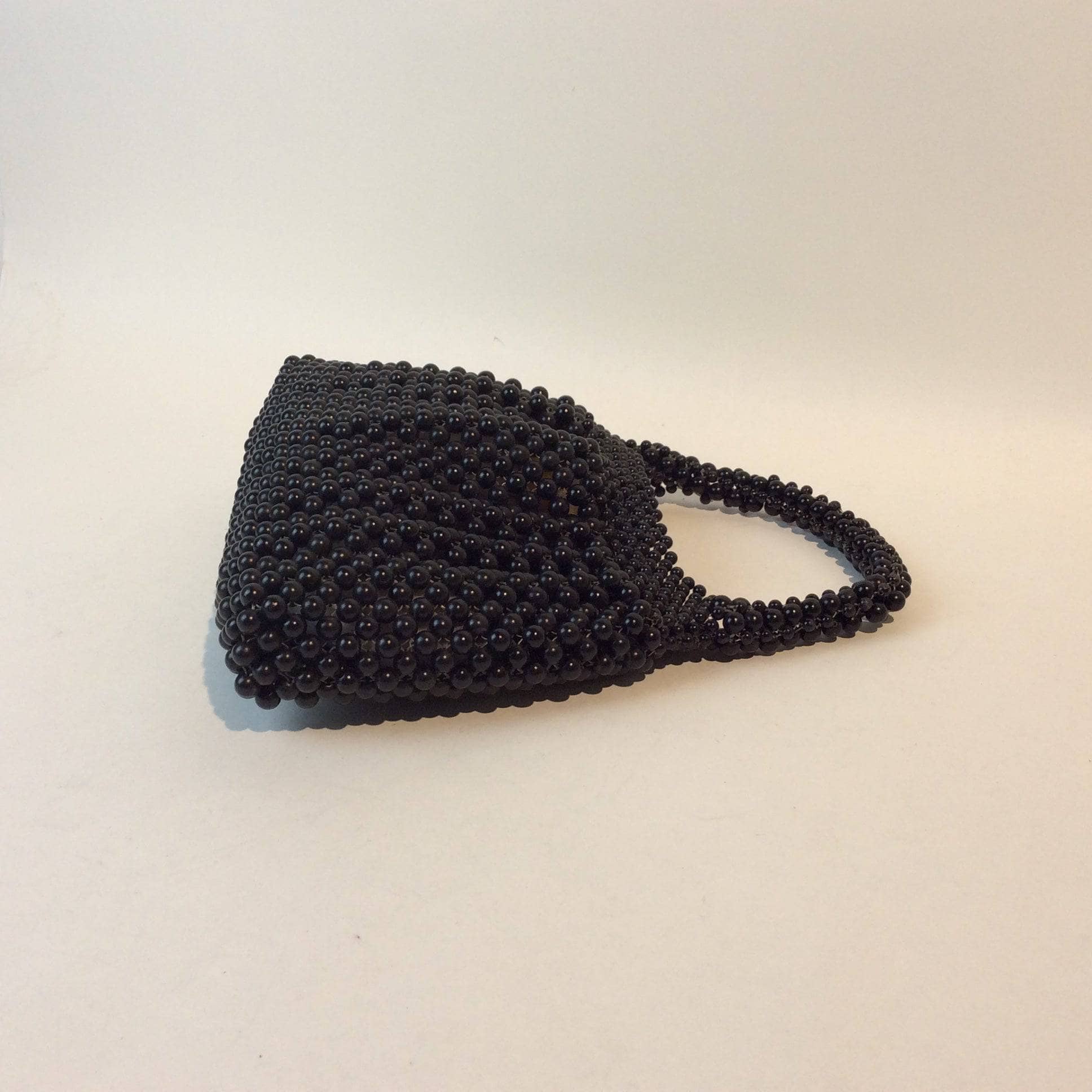 1960s Small Black Beaded Purse - Image 8