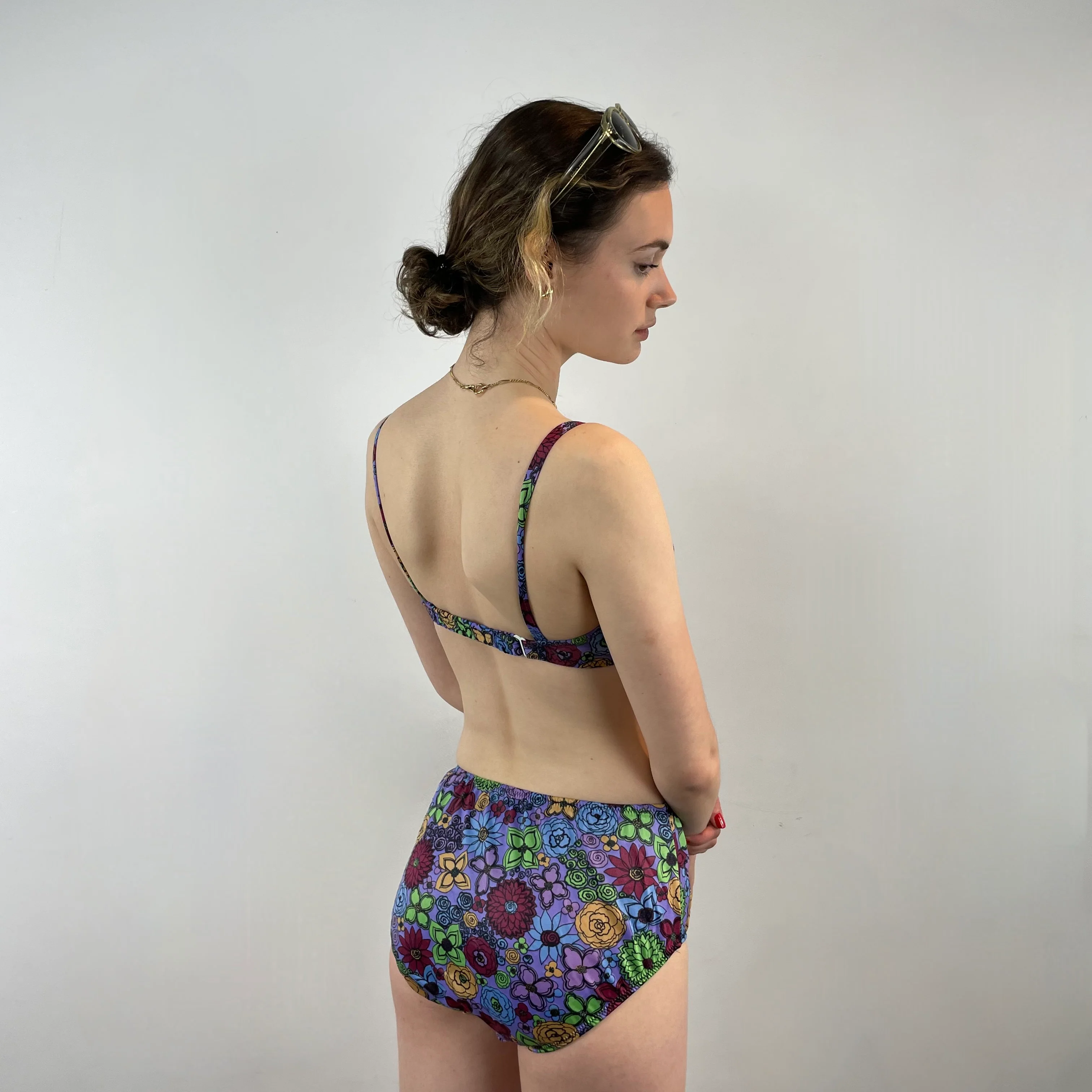 1960s Two Piece Floral Bikini Small - Image 4