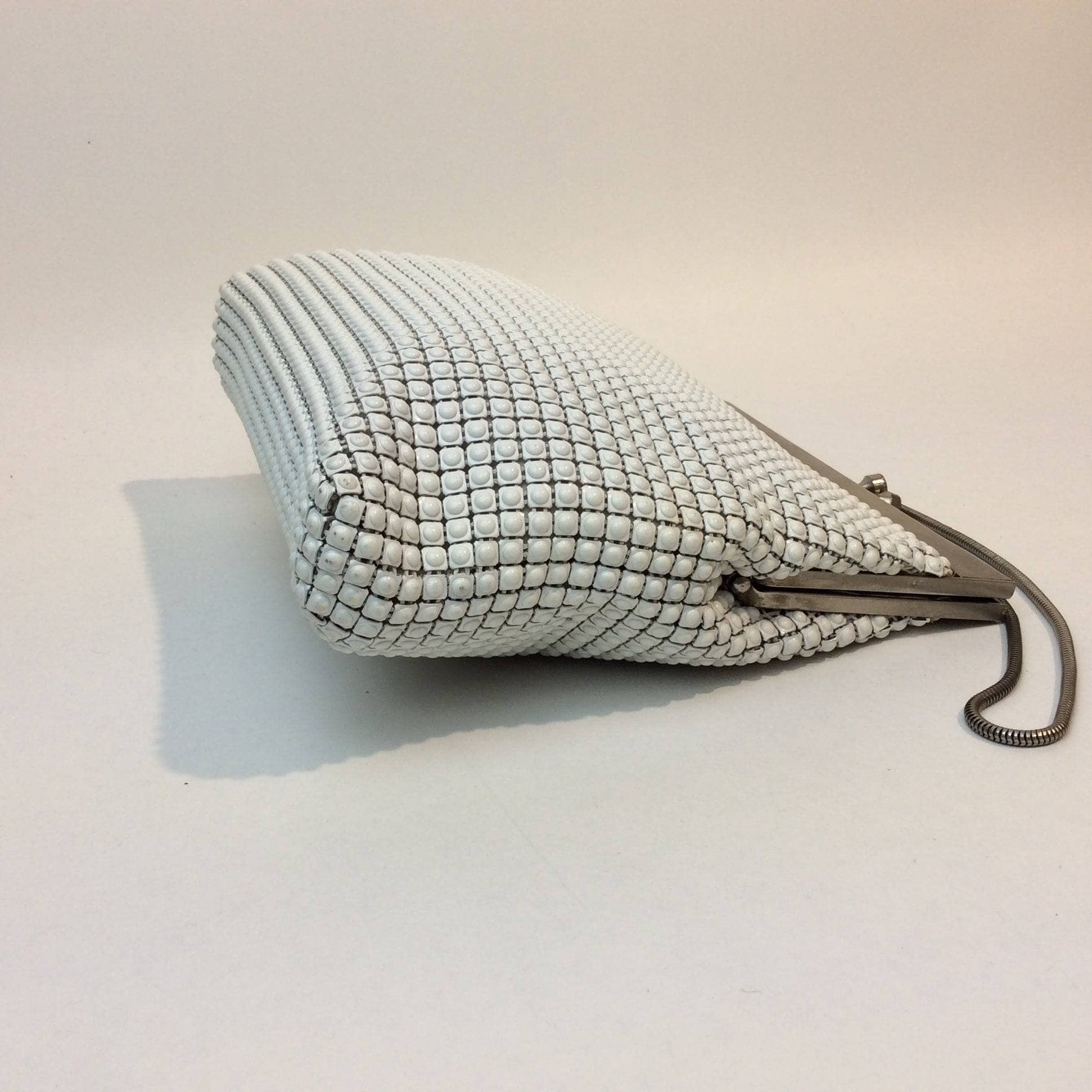 1960s "Geo Mercier" White Beaded Textured Evening Bag - Image 5