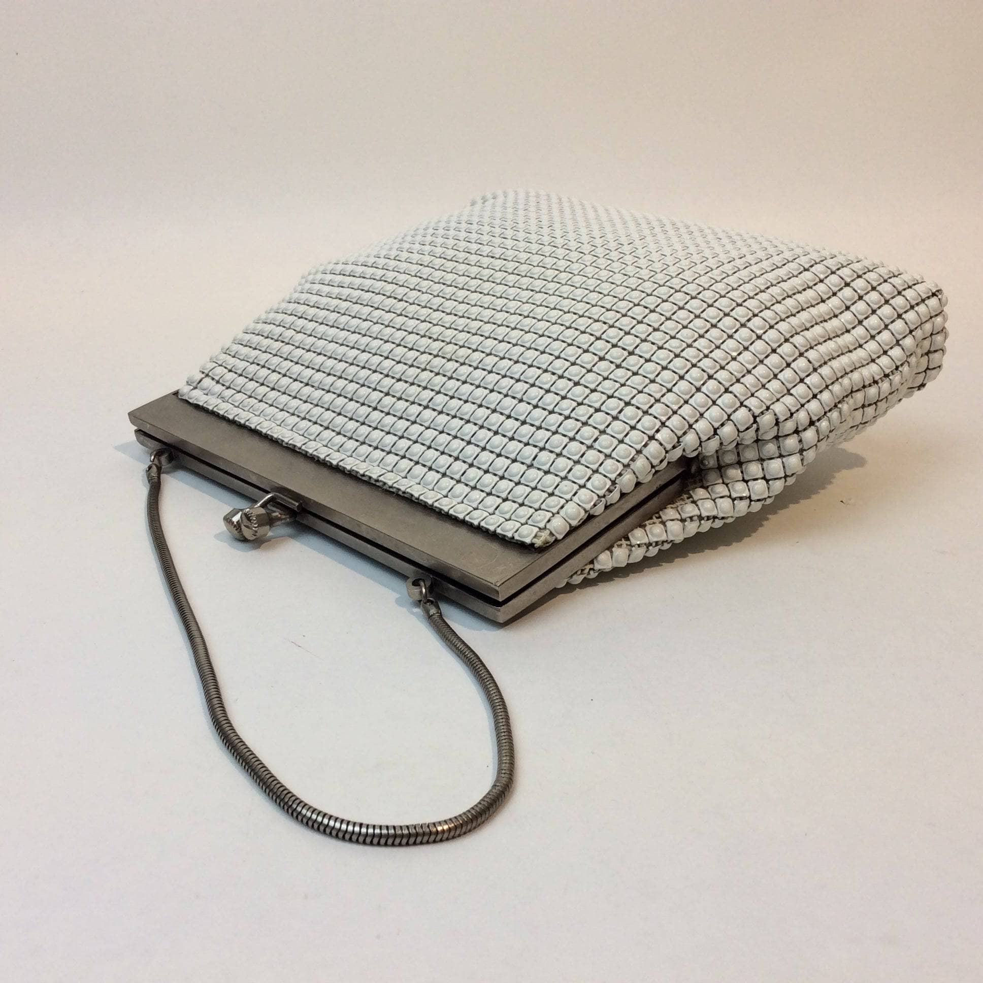 1960s "Geo Mercier" White Beaded Textured Evening Bag - Image 7