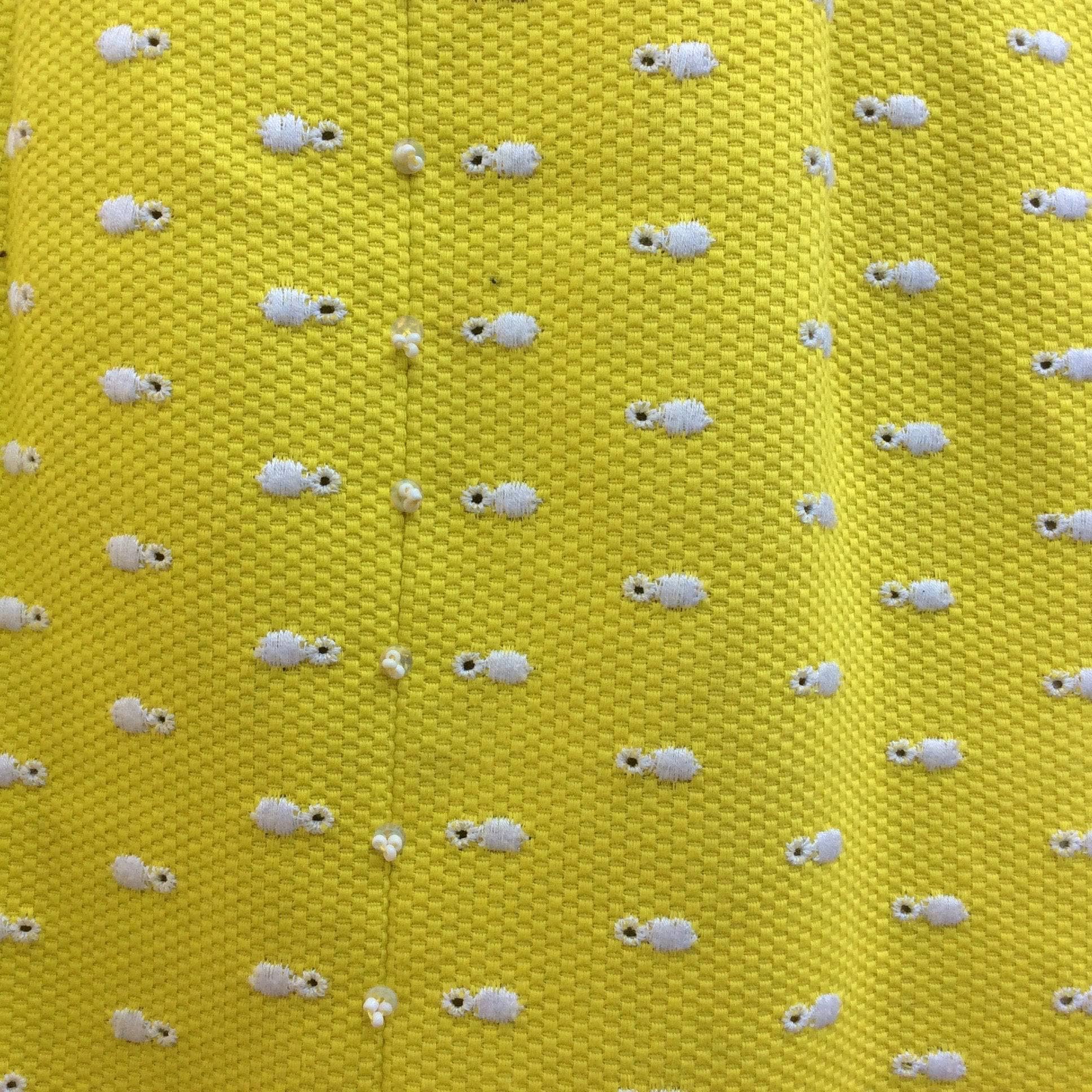 1960s Yellow Maxi Cotton Gown Extra-Small/ Small - Image 6