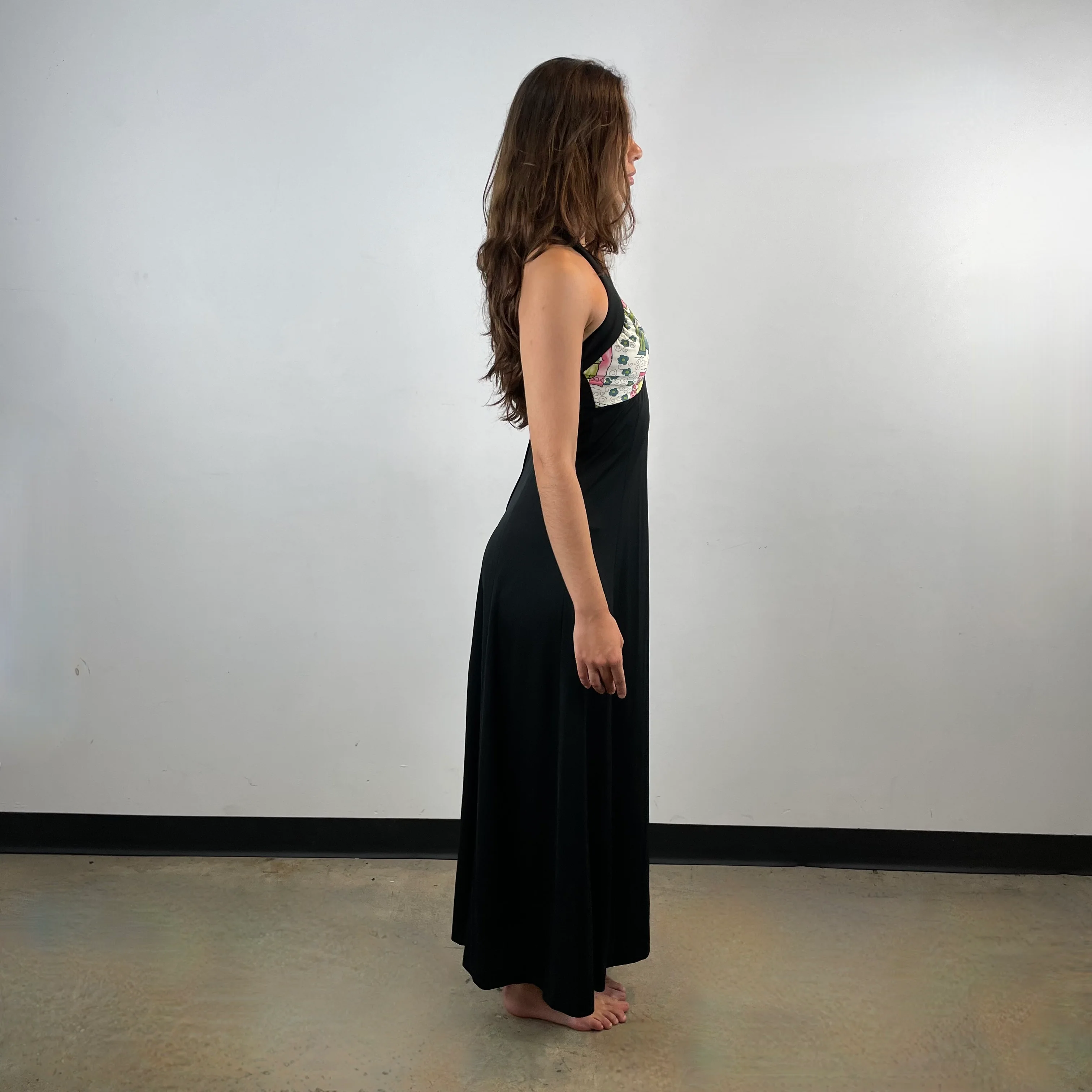 1970s Black Halter Top Maxi Dress Small - Image 3