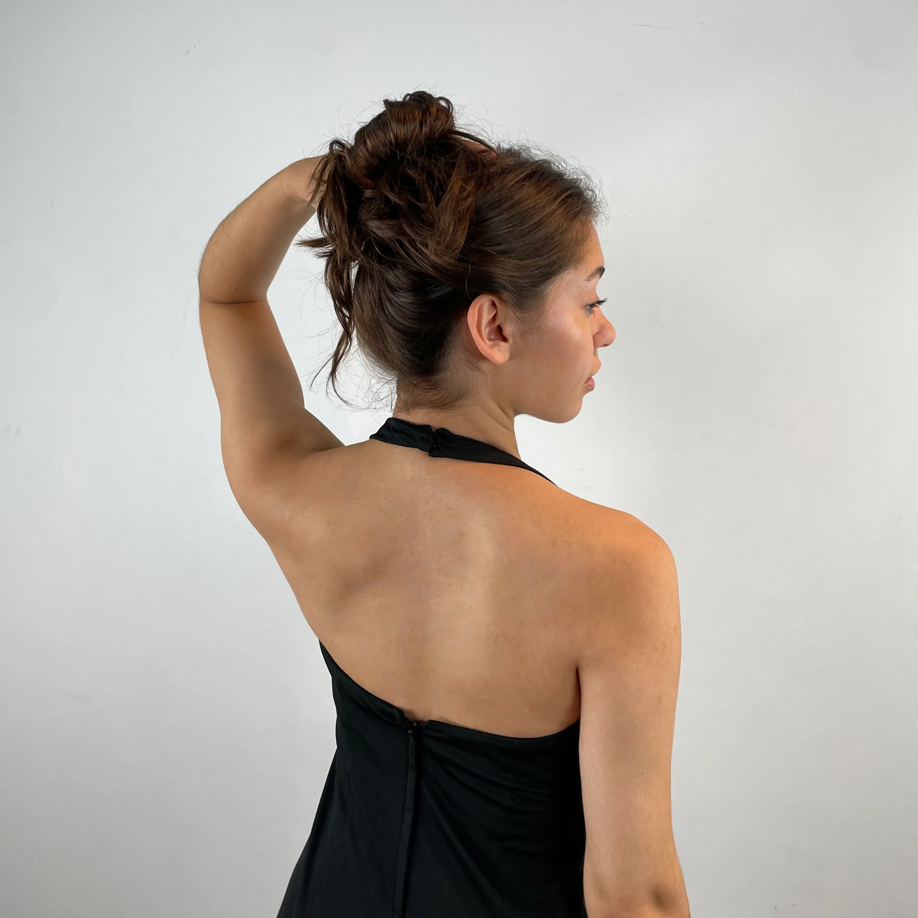 1970s Black Halter Top Maxi Dress Small - Image 5