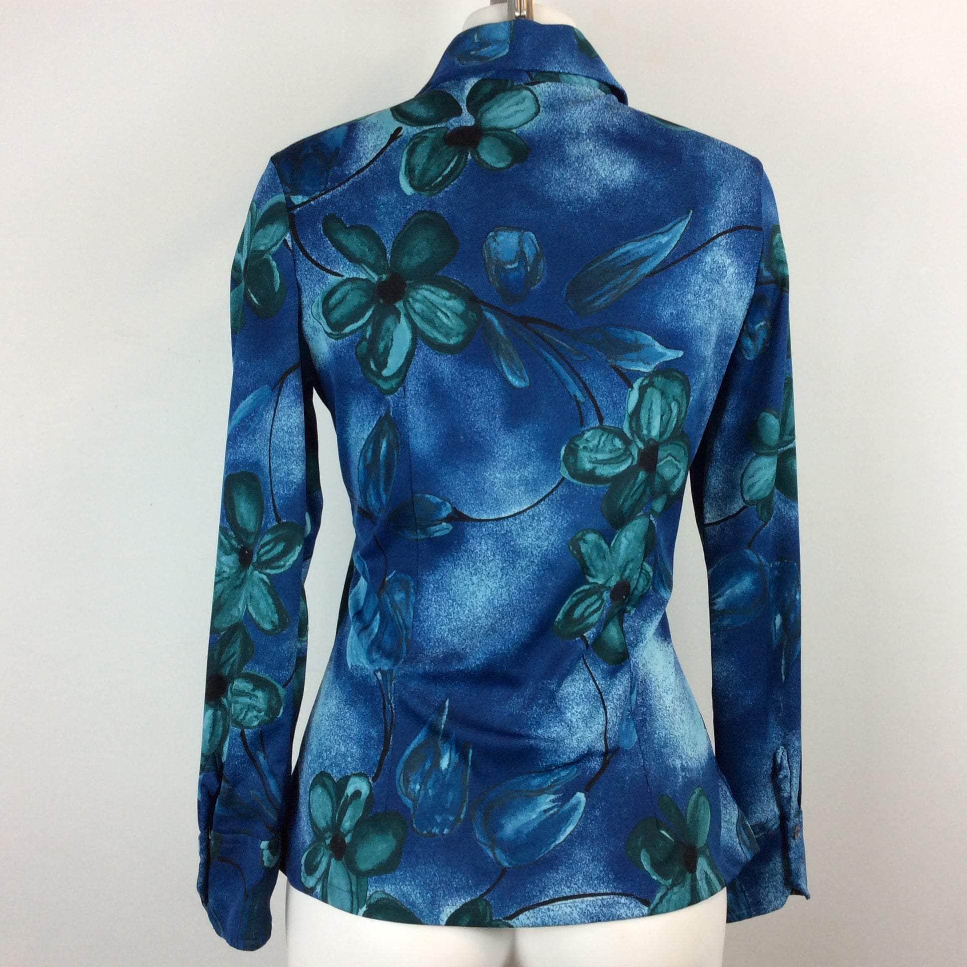 1970s Bold Floral Print Blouse Small/Medium - Image 4