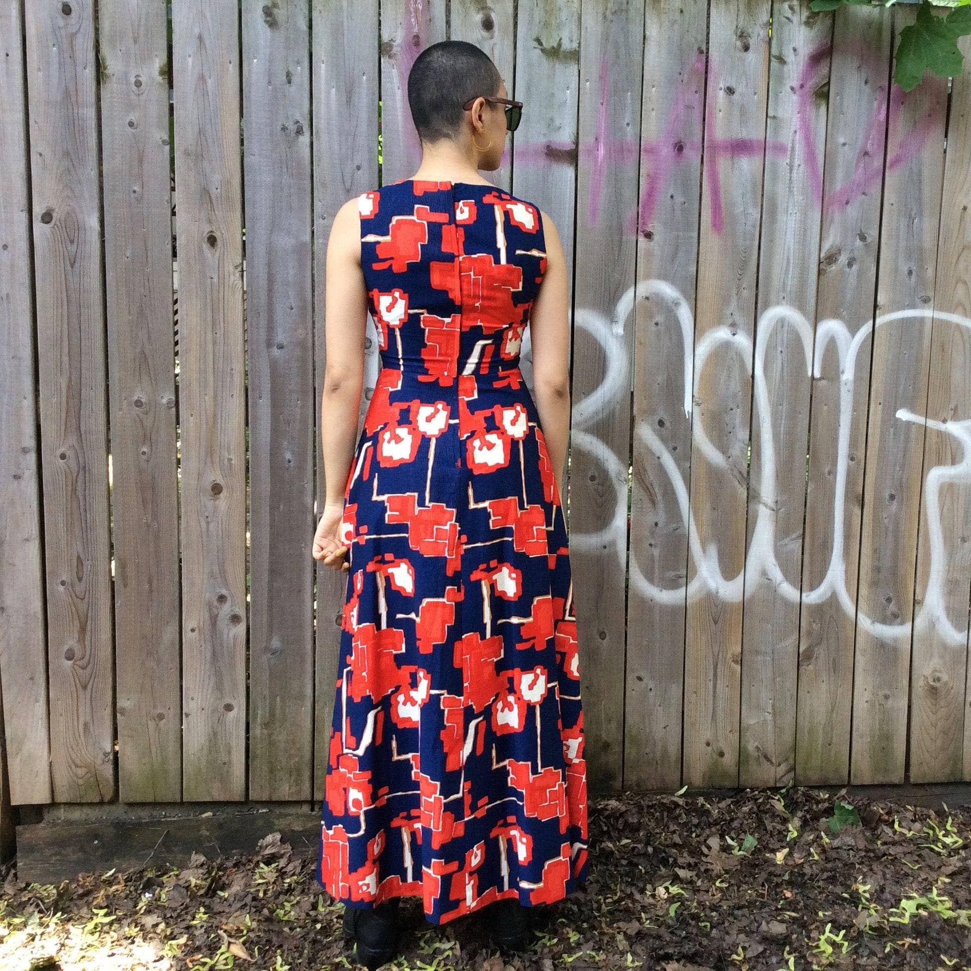 1970s Bold Print Maxi Dress and Bolero Jacket Set S/M - Image 7
