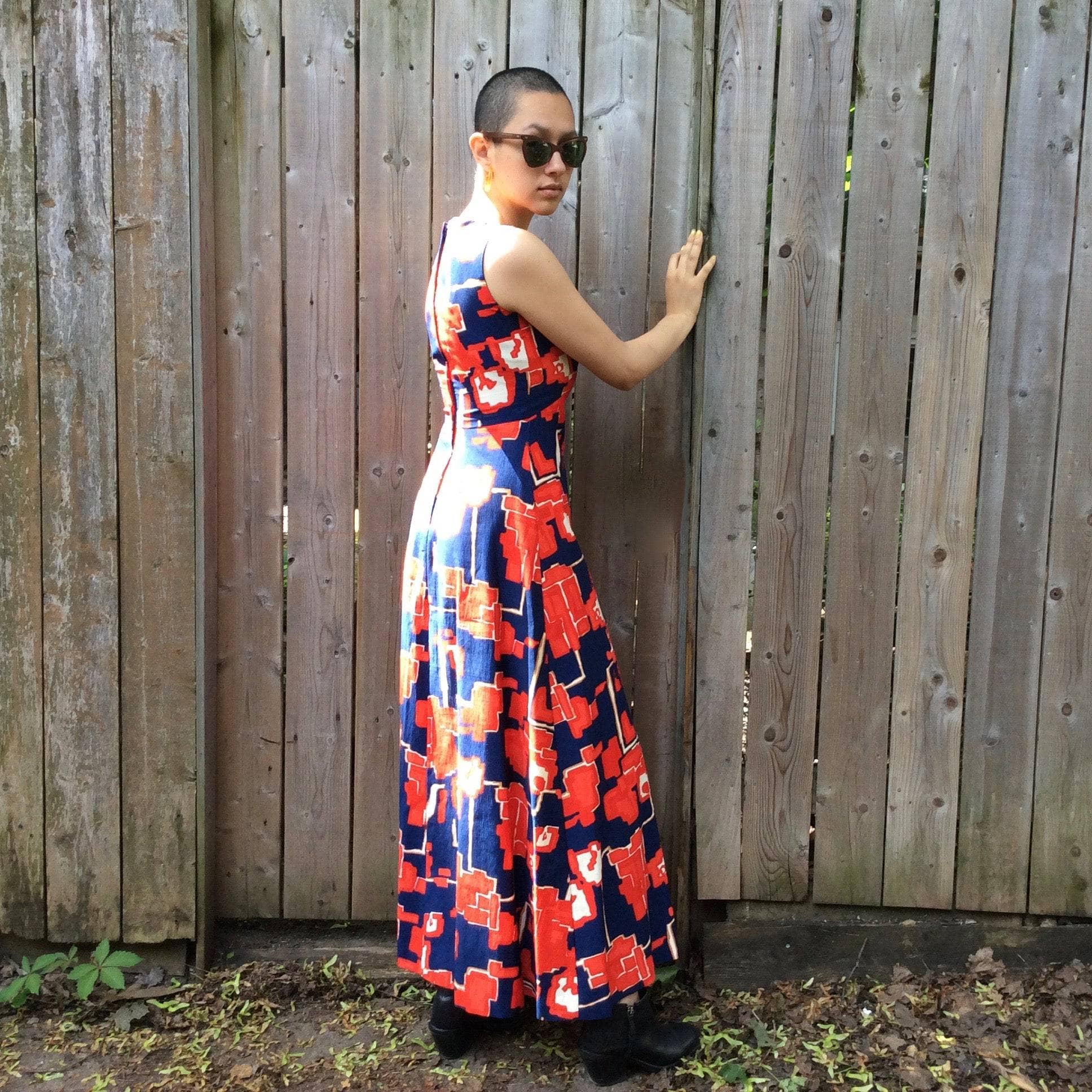 1970s Bold Print Maxi Dress and Bolero Jacket Set S/M - Image 8