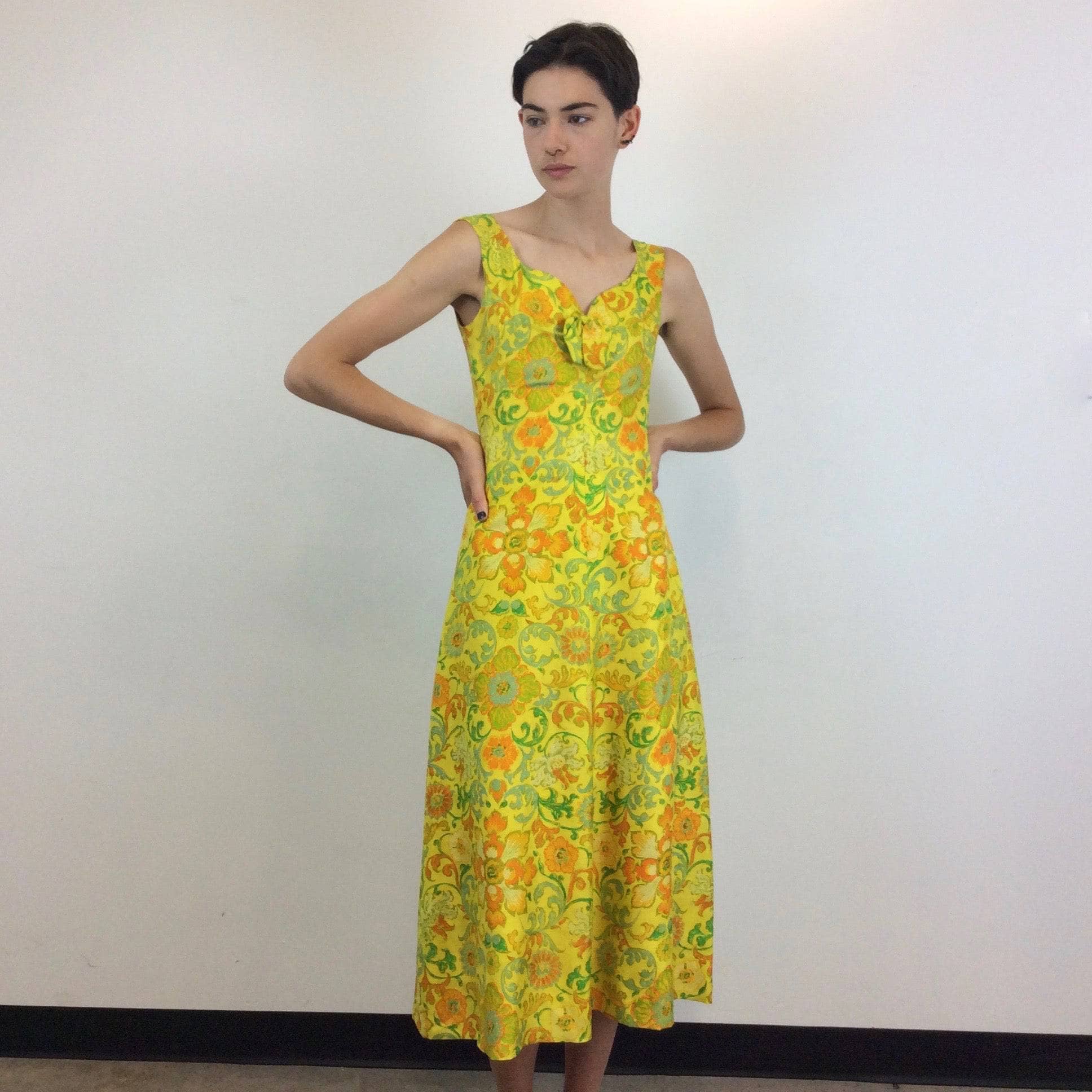 1970s Bold Print Silk Midi Dress and Bolero Set Small - Image 5