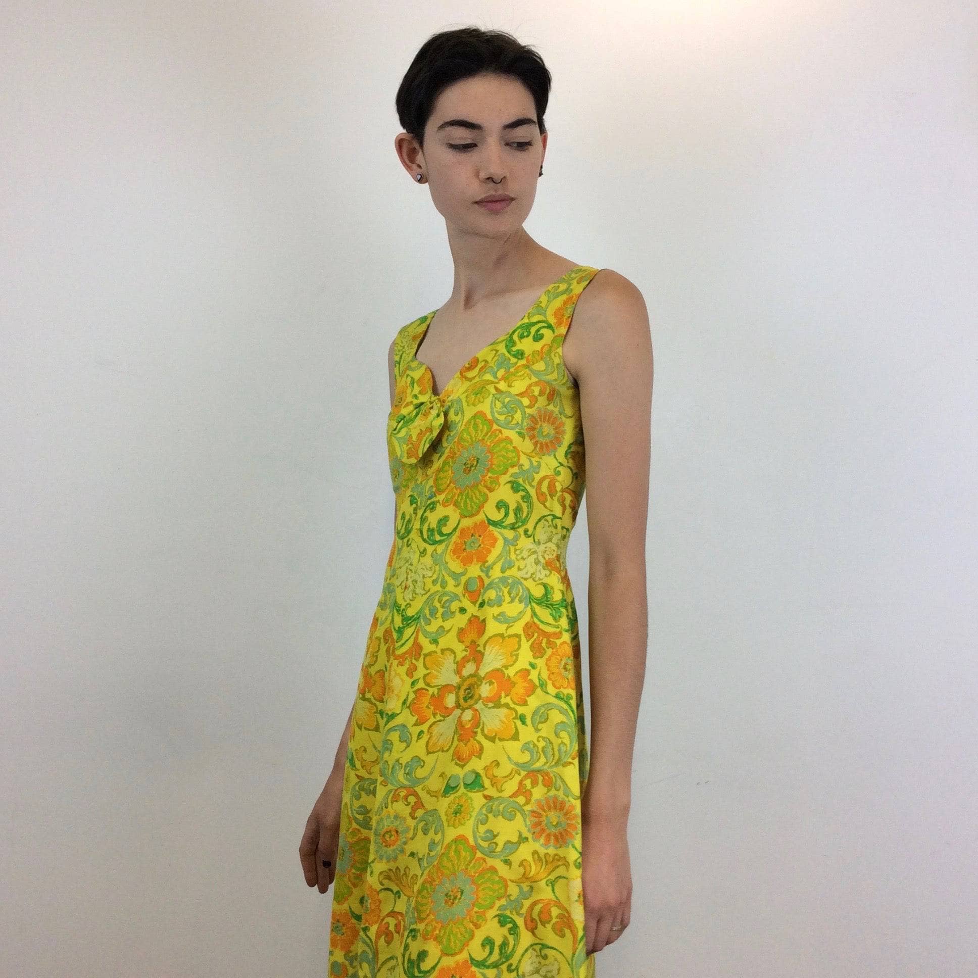 1970s Bold Print Silk Midi Dress and Bolero Set Small - Image 6