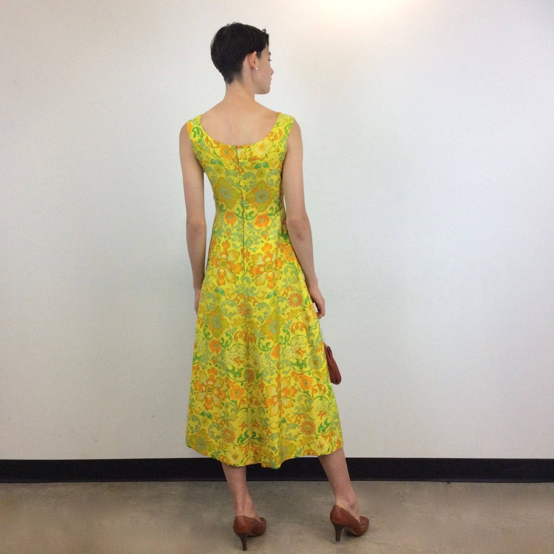 1970s Bold Print Silk Midi Dress and Bolero Set Small - Image 7