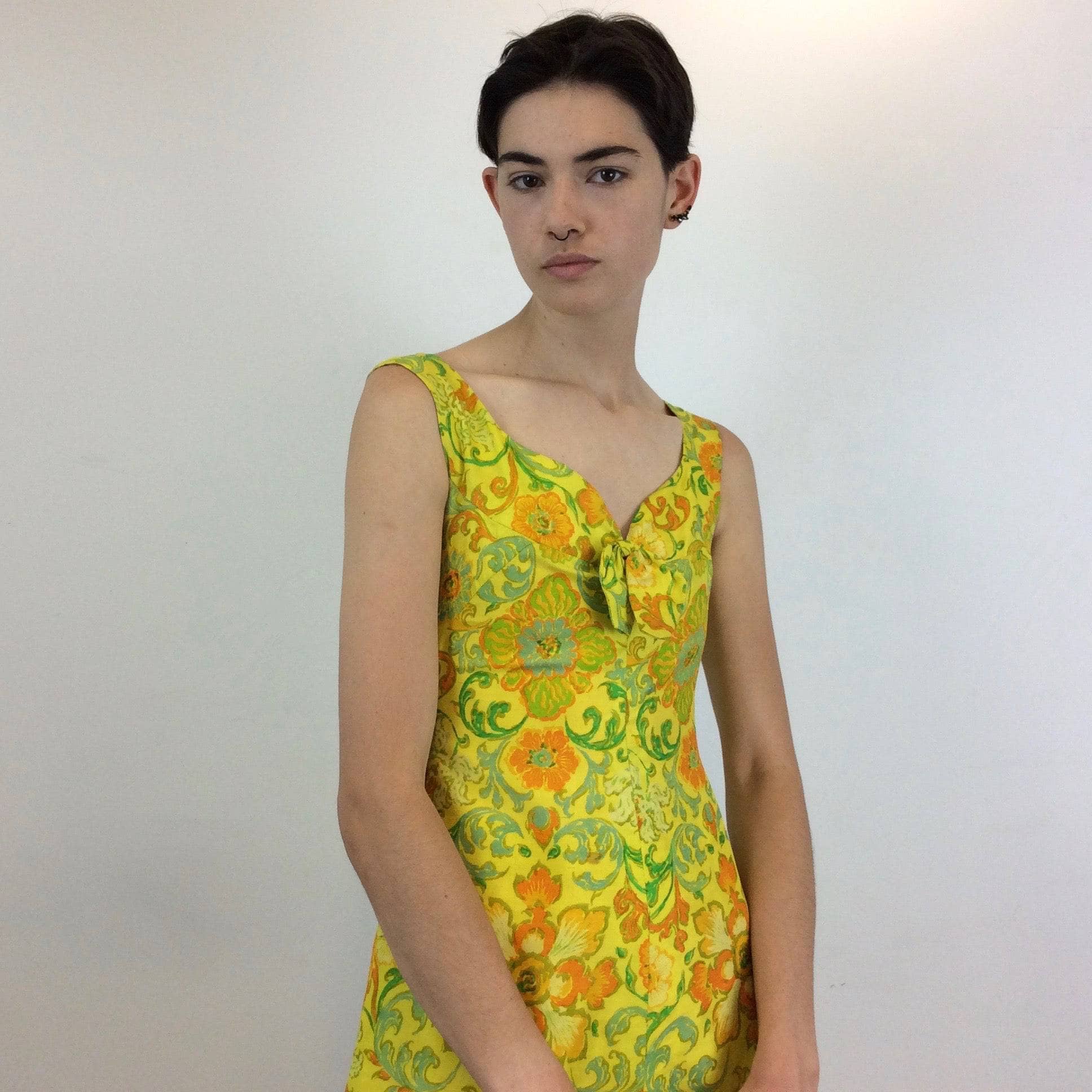1970s Bold Print Silk Midi Dress and Bolero Set Small - Image 8