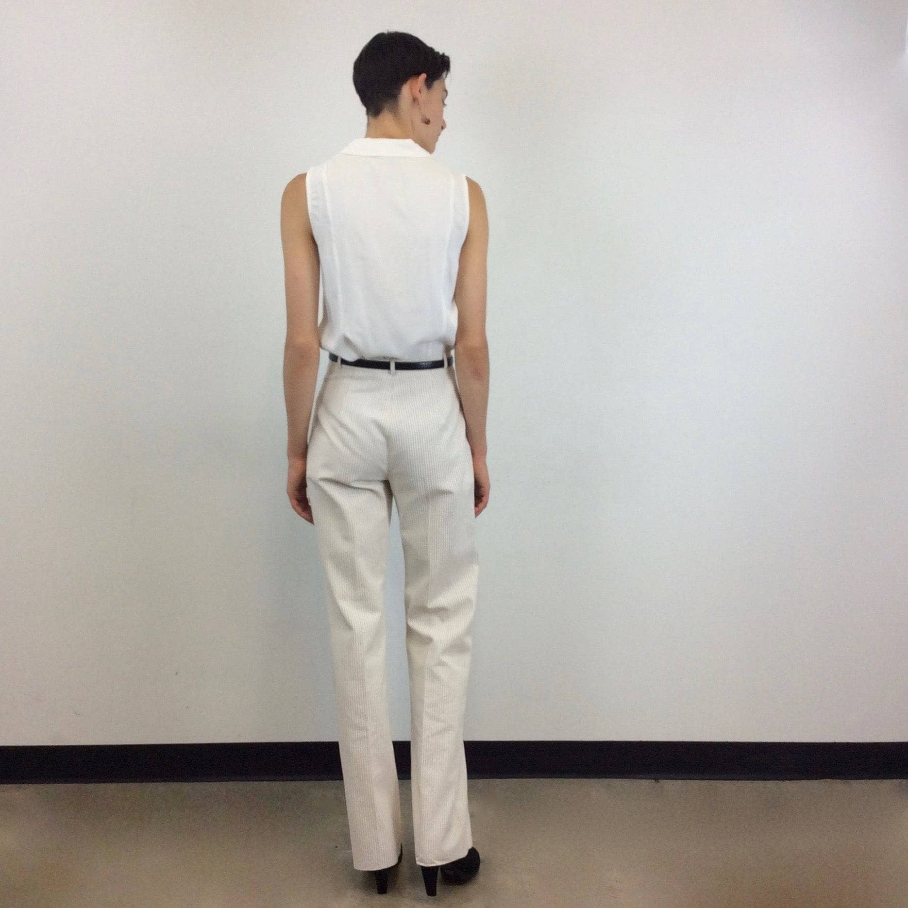 1970s Cotton and Linen Wide Leg Pants S-M - Image 5